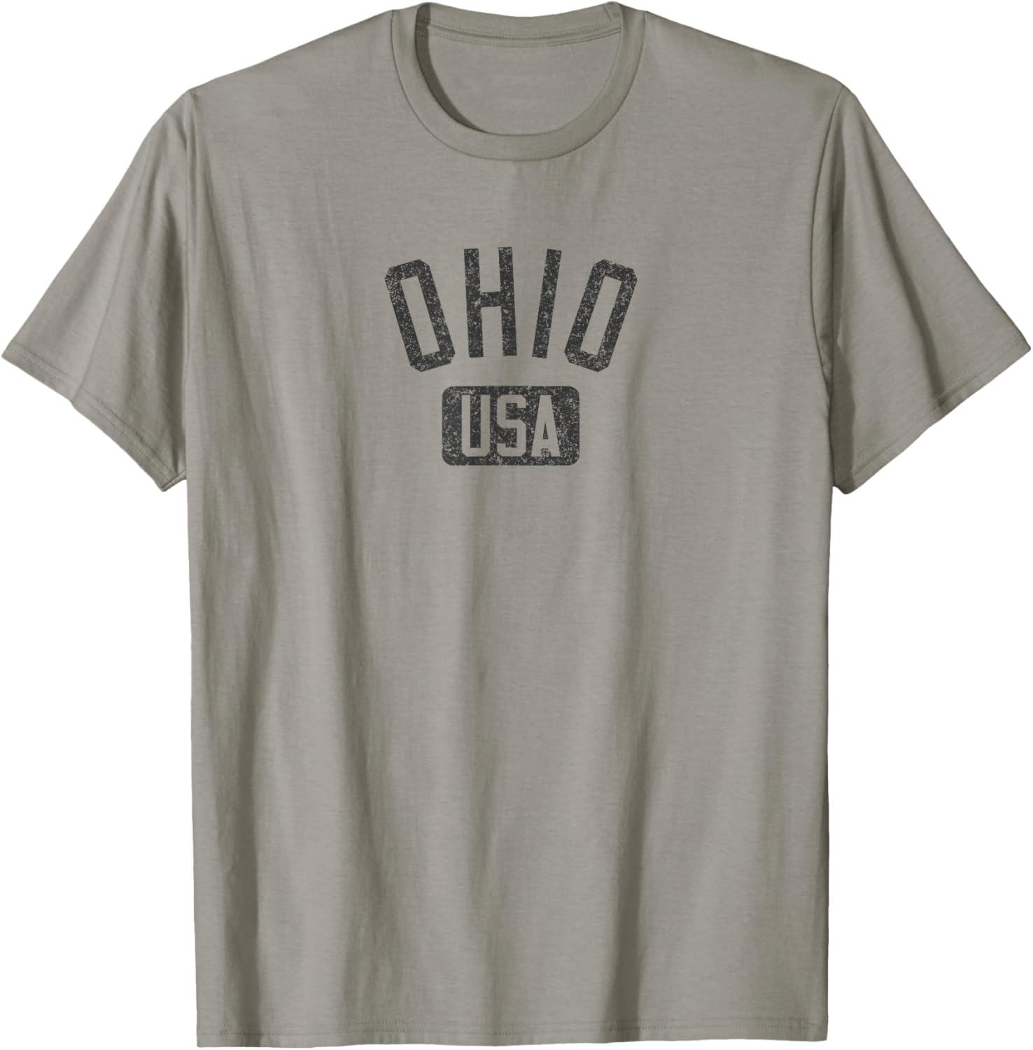 Ohio Arched Text Distressed Black Print T-Shirt for Casual Style Lovers - 21