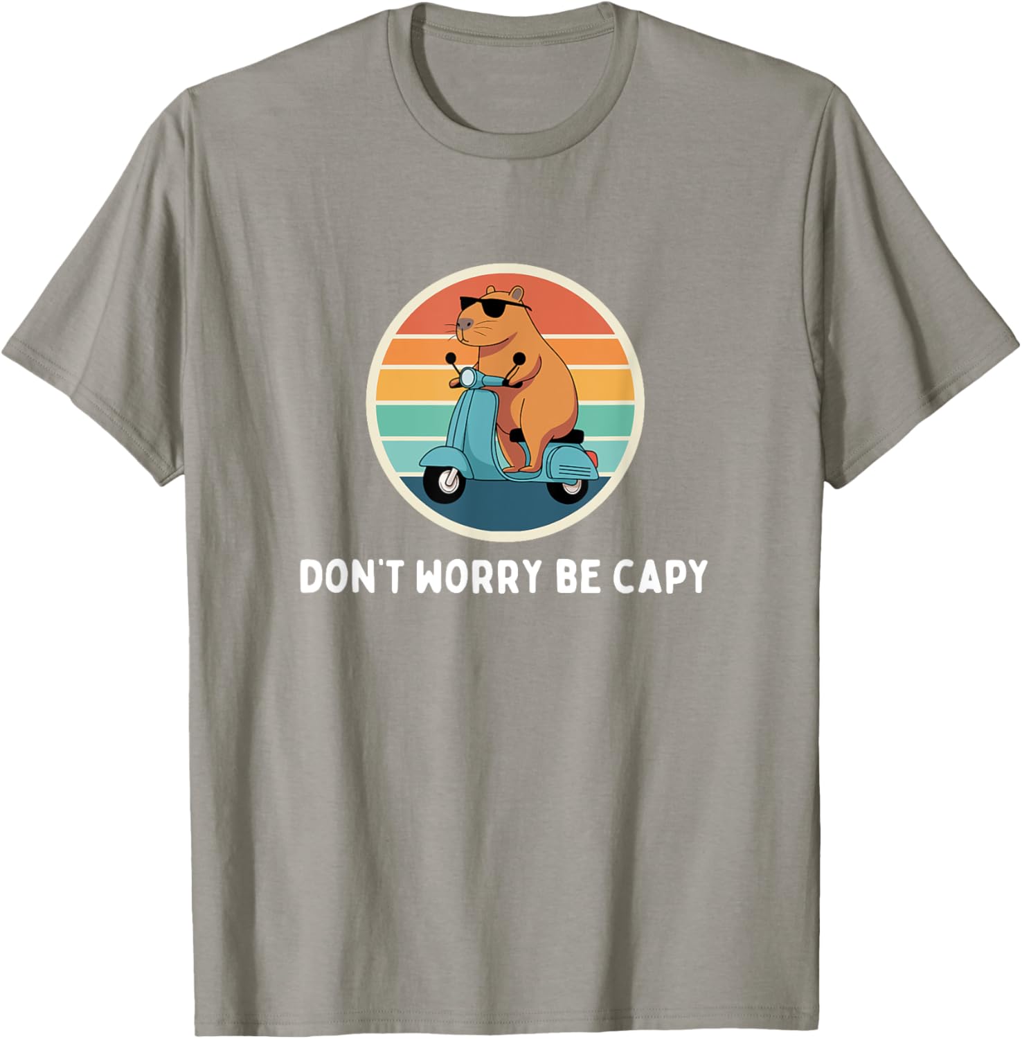 Funny Capybara T-Shirt Don't Worry Be Capy Cute Rodent Apparel - 13