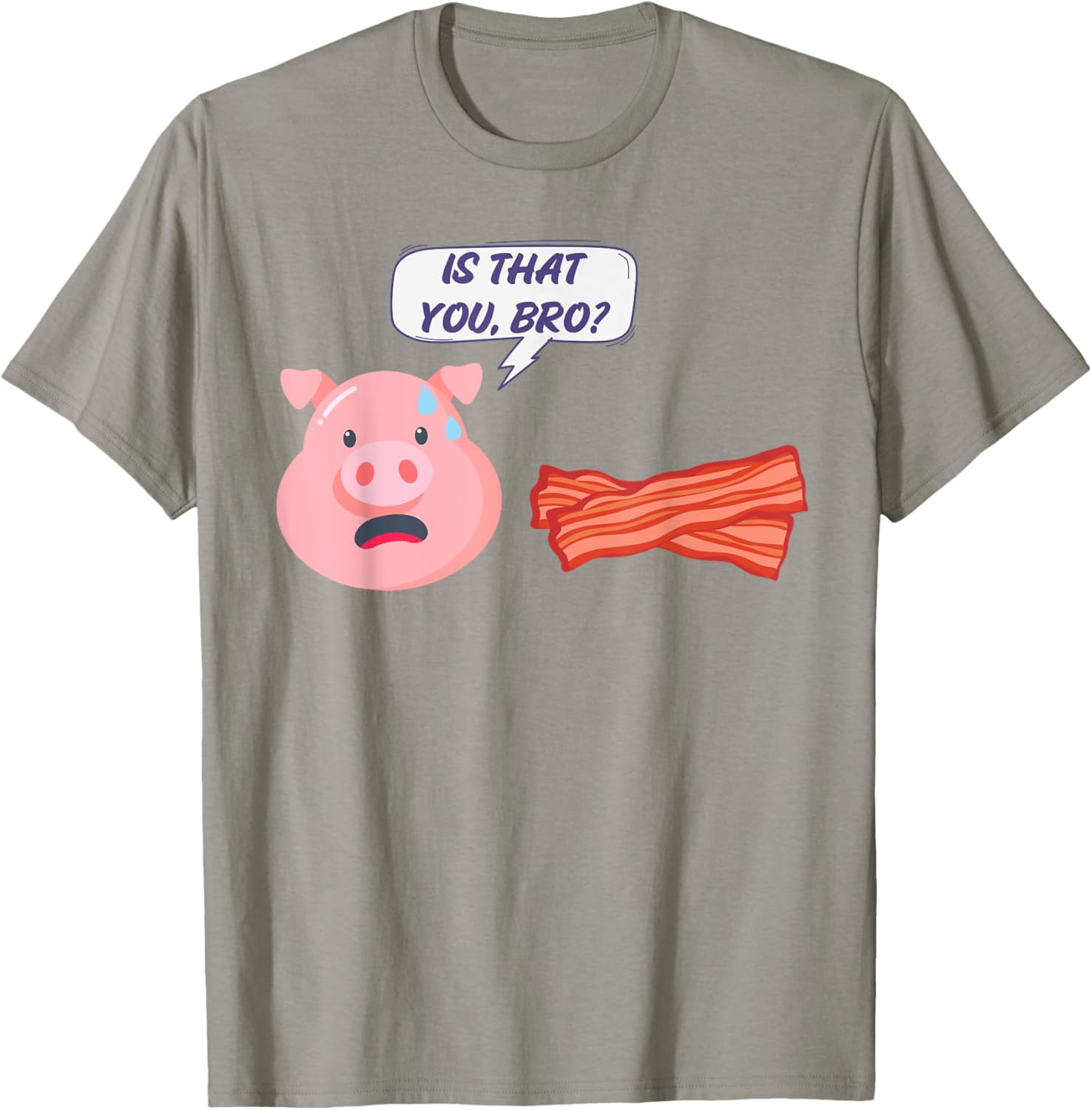 Funny Bacon Lover T-Shirt with Humorous Pig Design for Foodies - 13