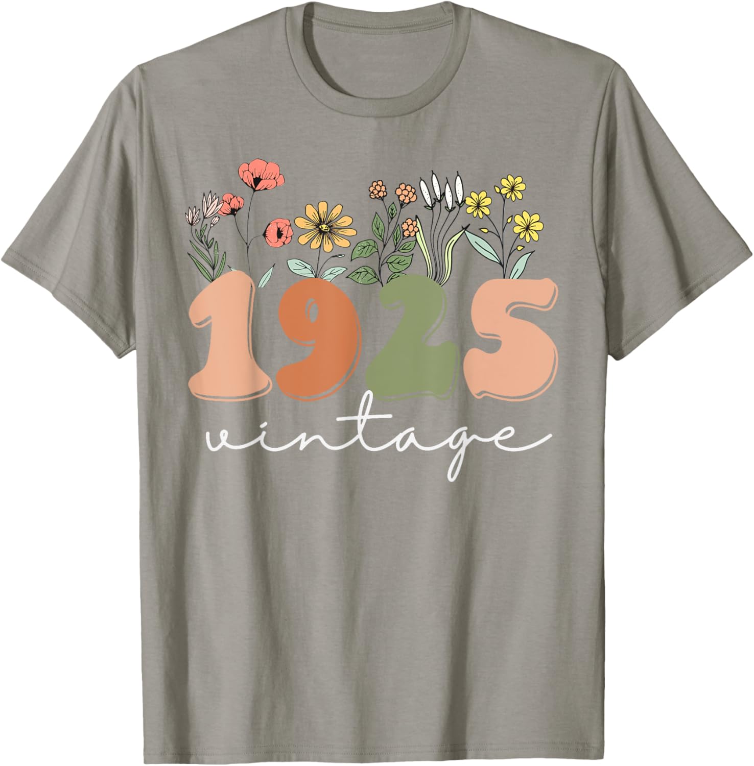 100 Years Old Vintage 1925 Wildflower Women's 100th Birthday T-Shirt - 27