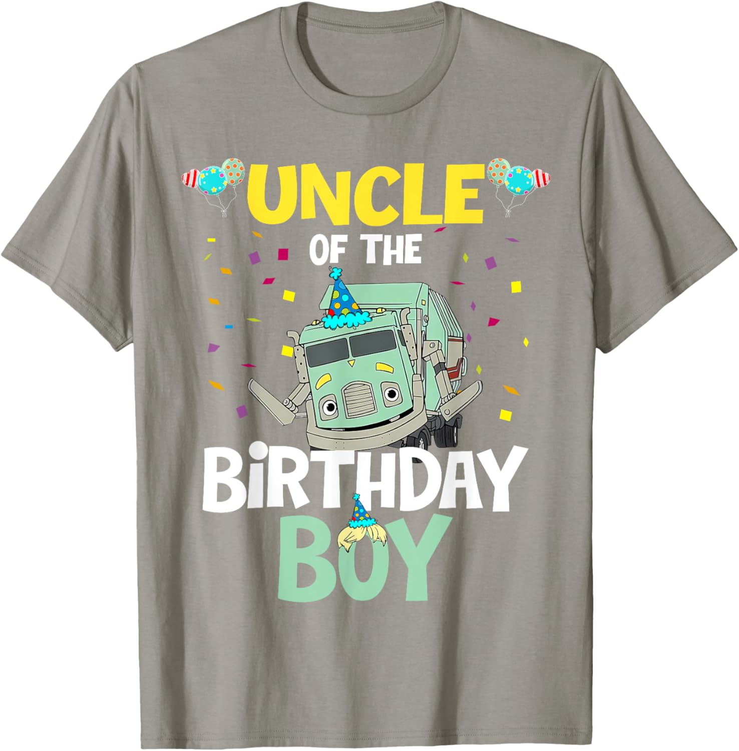 Uncle of the Birthday Boy Garbage Truck T-Shirt Fun Recycling Gift - 11
