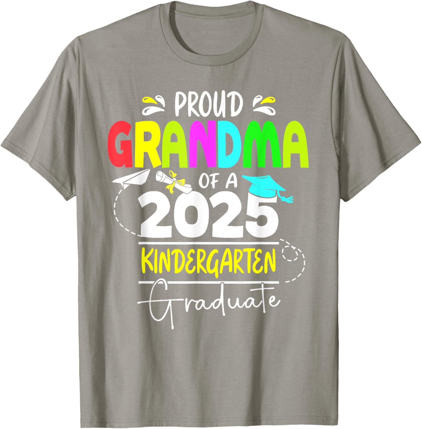 Proud Grandma 2025 Kindergarten Graduate T-Shirt for Celebrating Success - 1