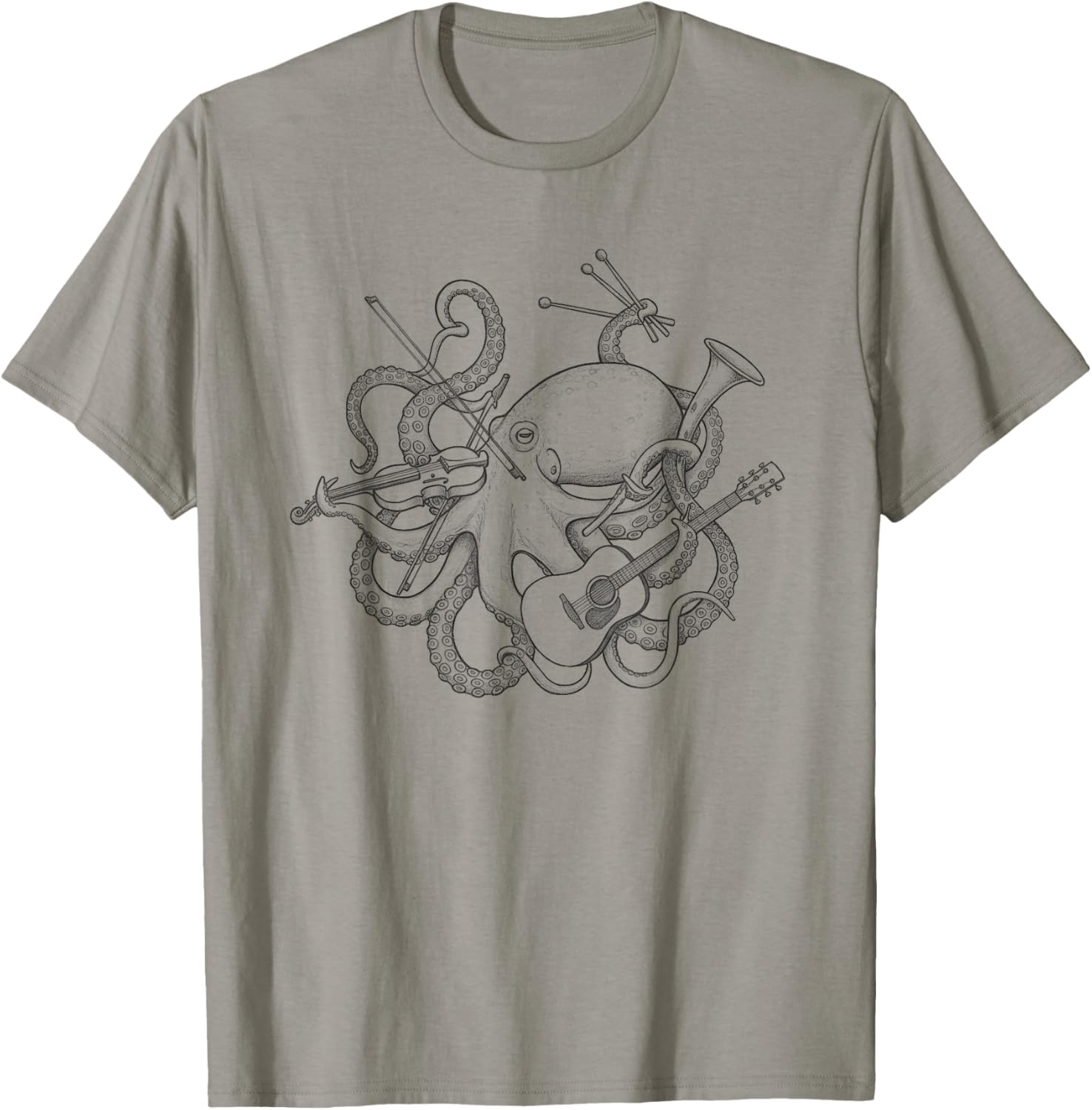 Octopus Music Lovers T-Shirt for Musicians Men and Women Stylish Design - 1