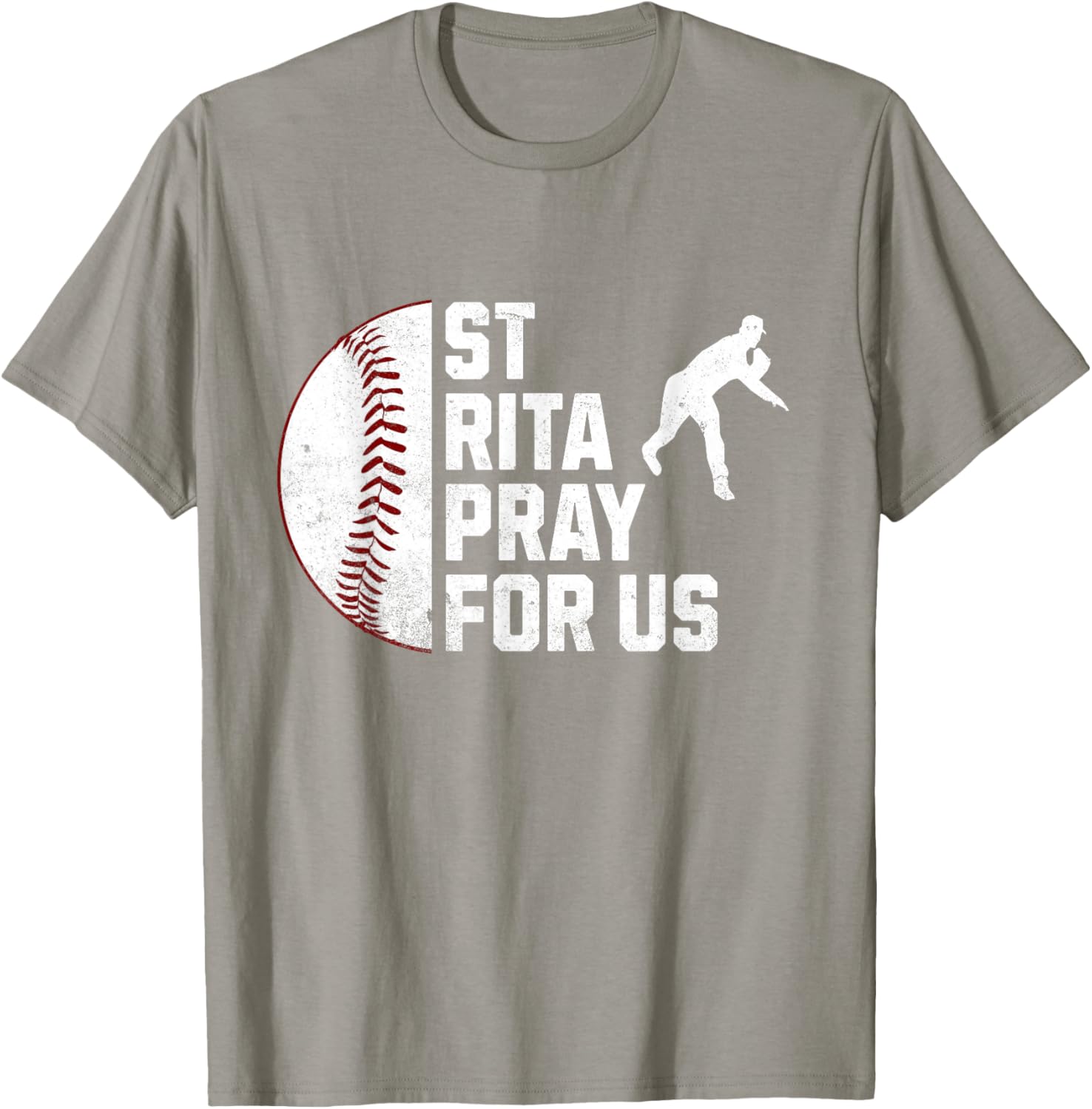 St Rita of Cascia Baseball Pitcher Patron Saint T-Shirt for Prayer Warriors - 2