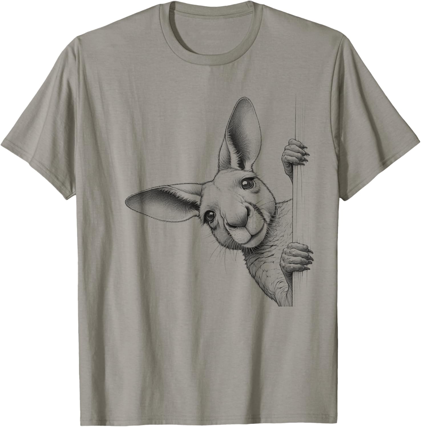 Funny Peeking Kangaroo T-Shirt for Adults and Kids - Playful Design - 9