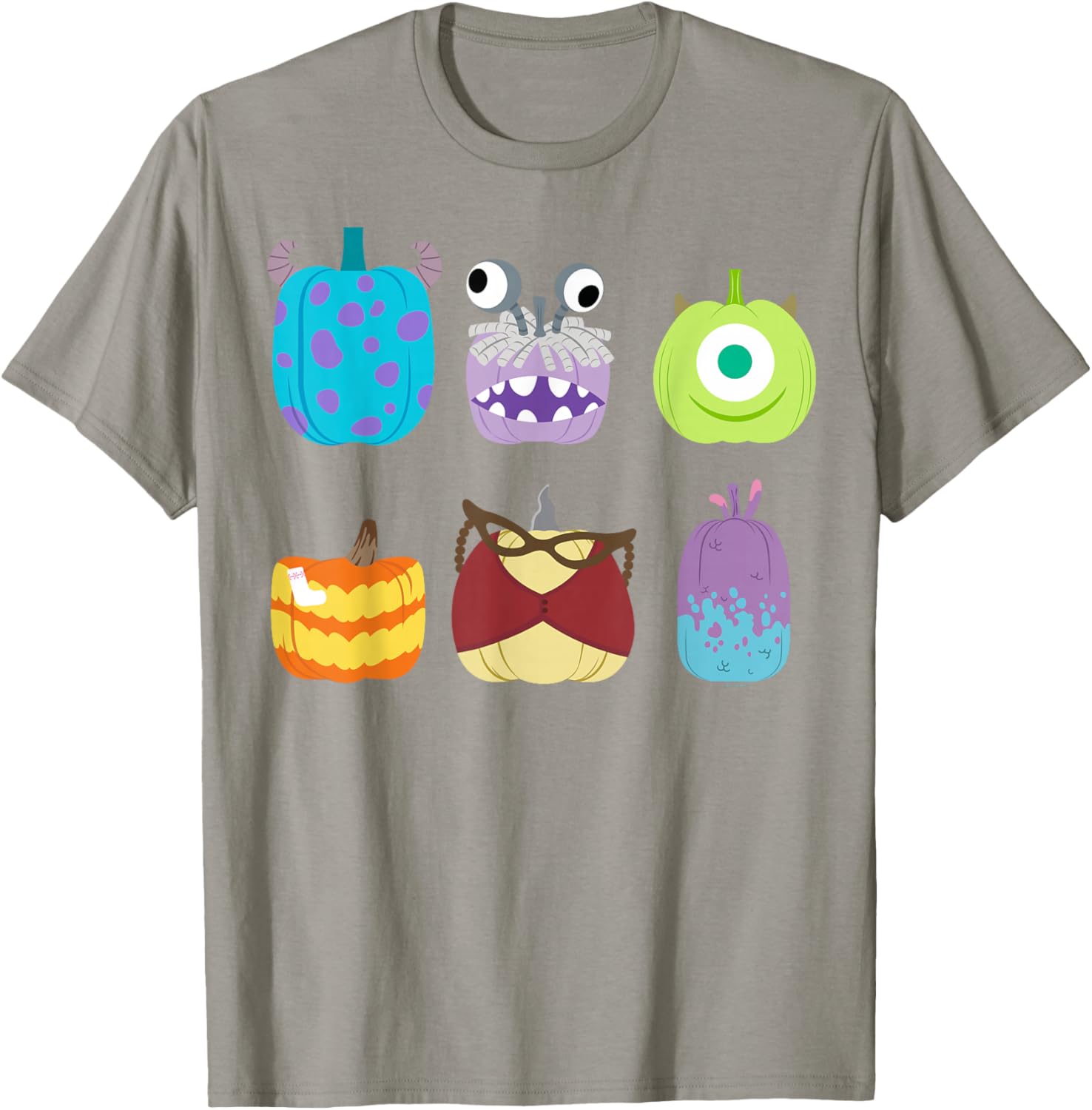 Disney Pixar Monsters Inc Halloween Pumpkin Grid T-Shirt for Kids and Adults - 1