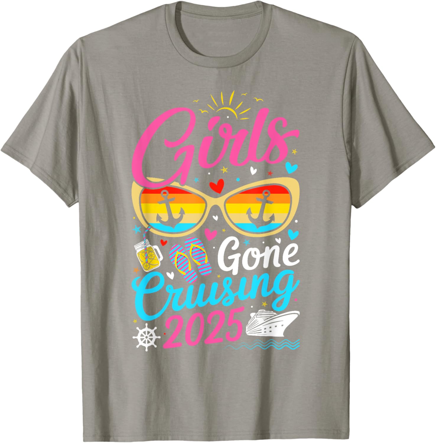 Girls Gone Cruising Vacation 2025 Party Cruise T-Shirt for Fun Adventures - 20
