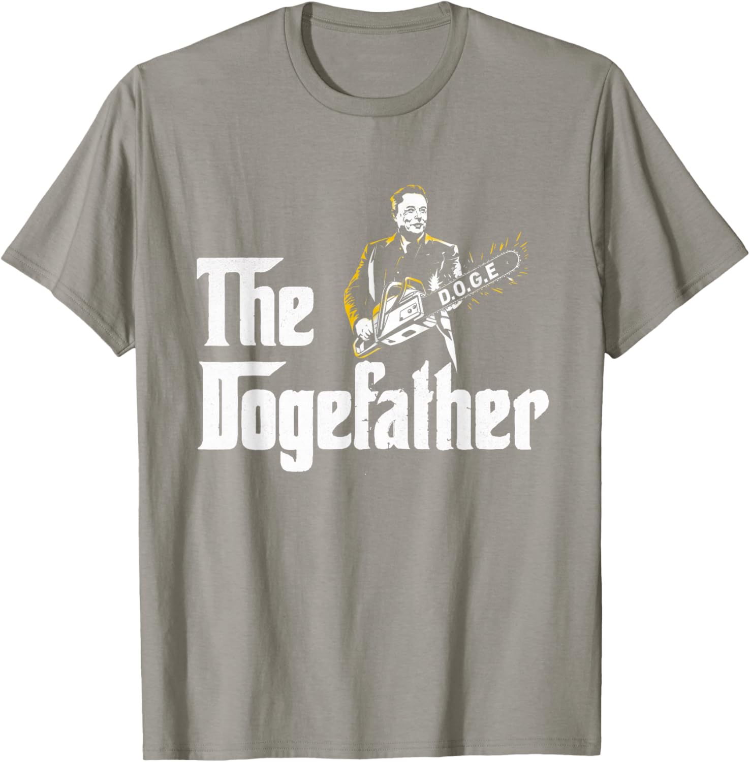 Funny DOGE D.O.G.E Father's Day T-Shirt with Chainsaw Design for Men - 8
