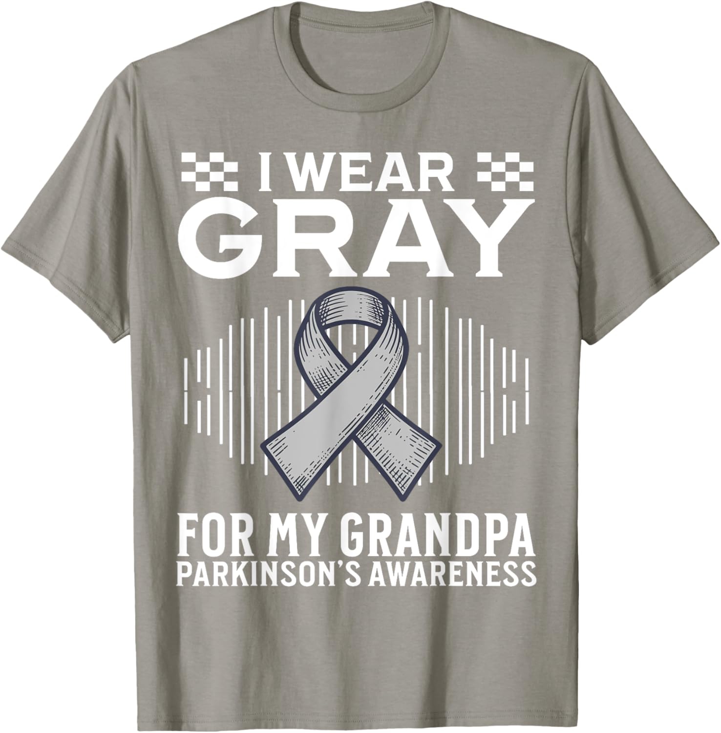 Gray Awareness T-Shirt for Grandpa Parkinson's Disease Support - 1
