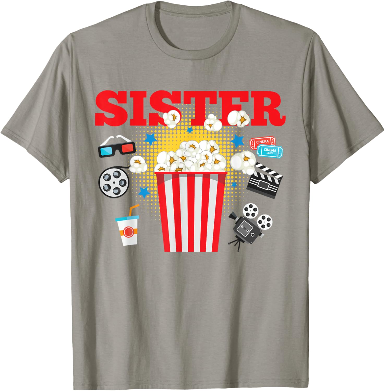 Sister Movie Night Party T-Shirt for Fun Birthday Celebrations - 10