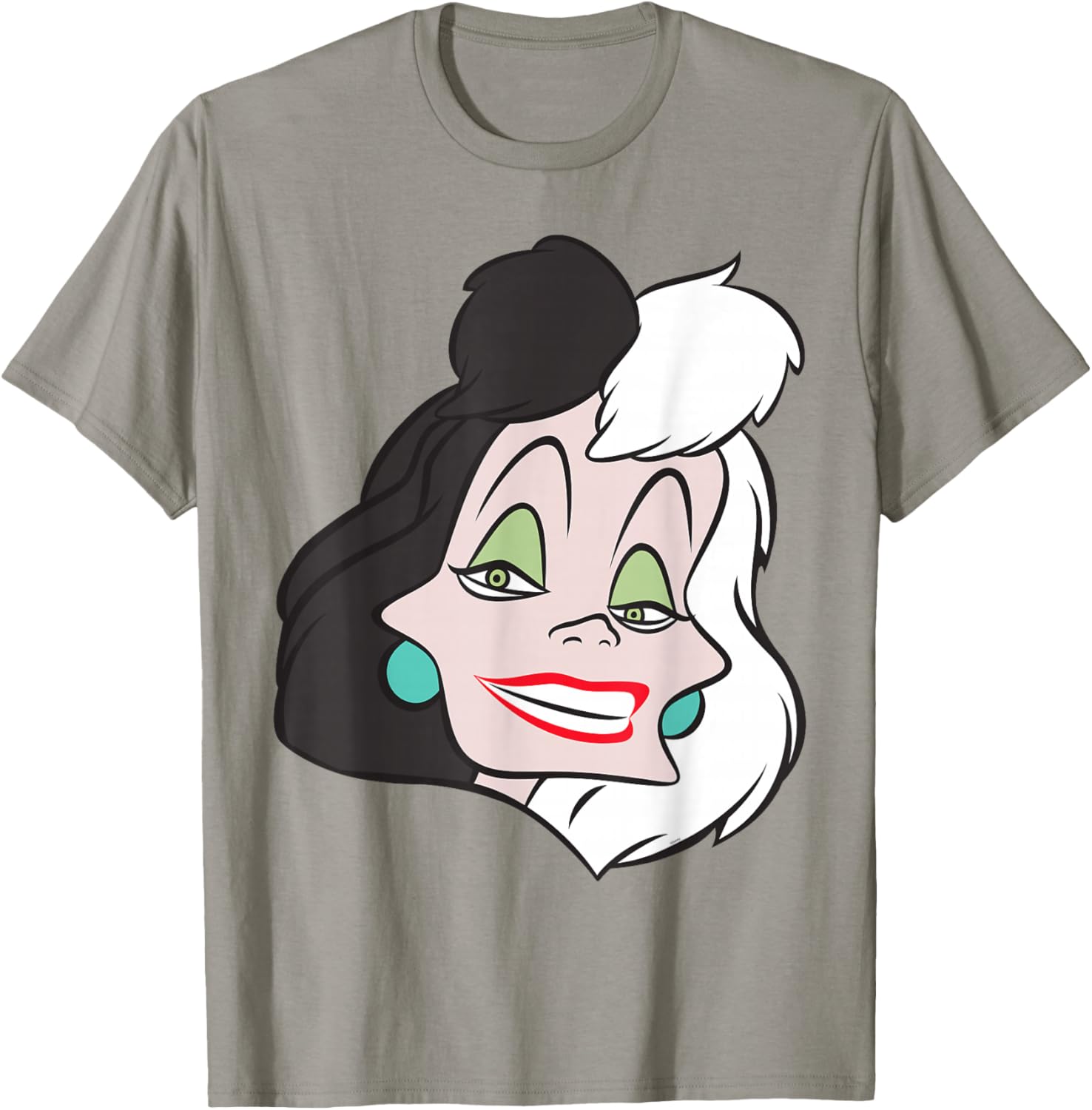 Fashionable Cruella De Vil Big Face T-Shirt for Disney Villains Fans - 19