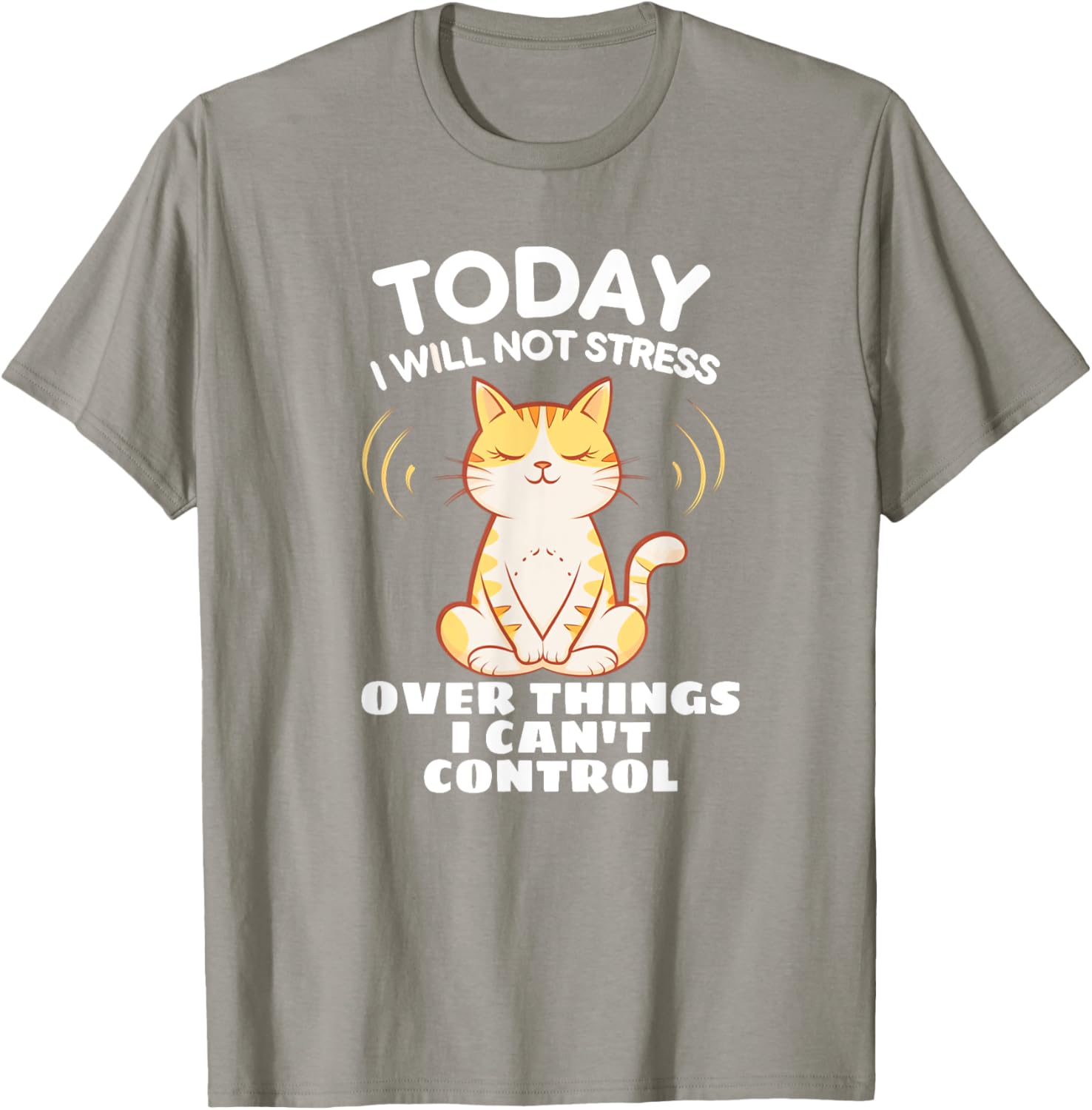 Today I Will Not Stress Yoga Cat T-Shirt for Relaxation and Peace - 18
