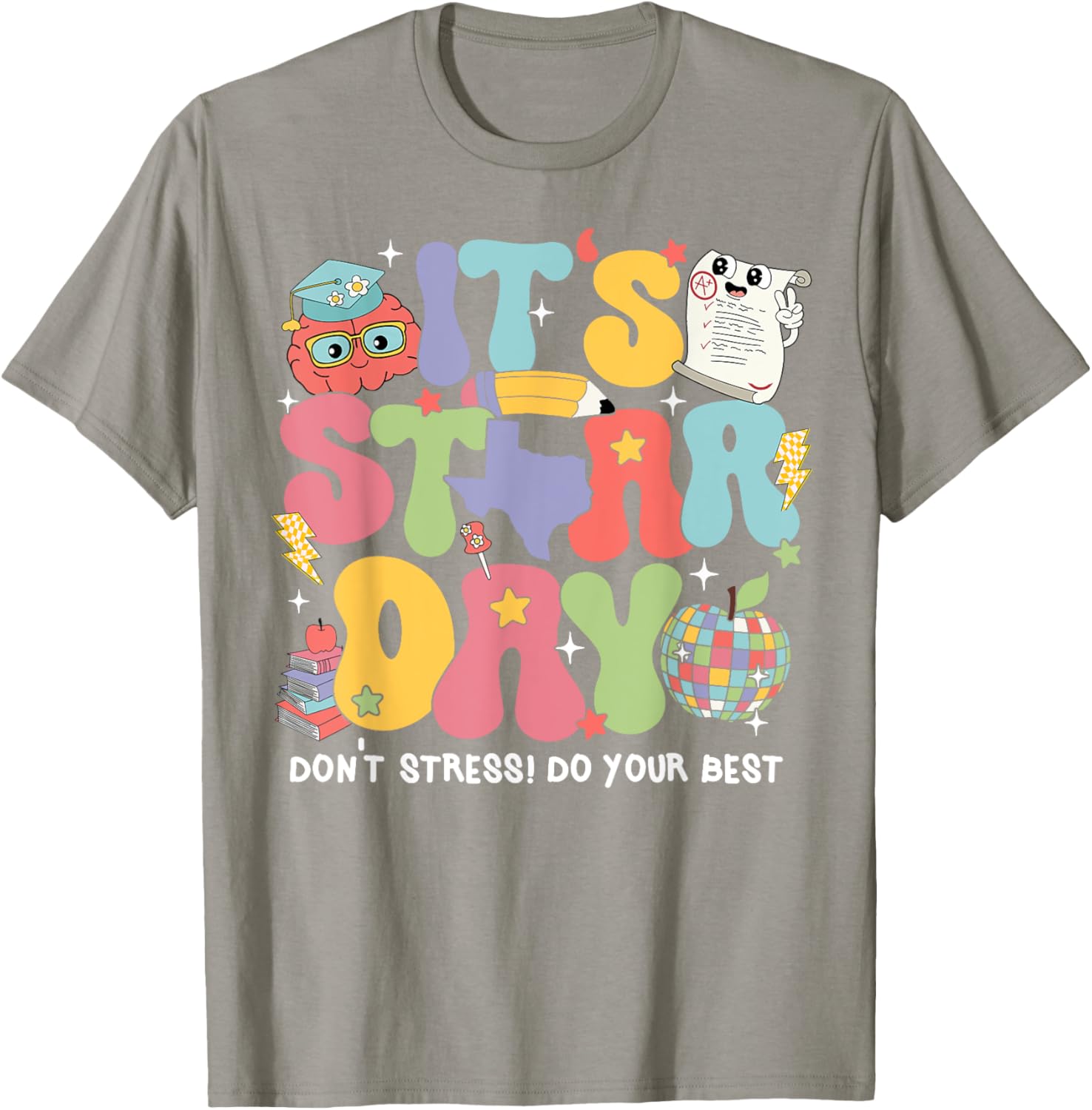 Test Day Groovy STaAR Day Don't Stress T-Shirt for Students - 12