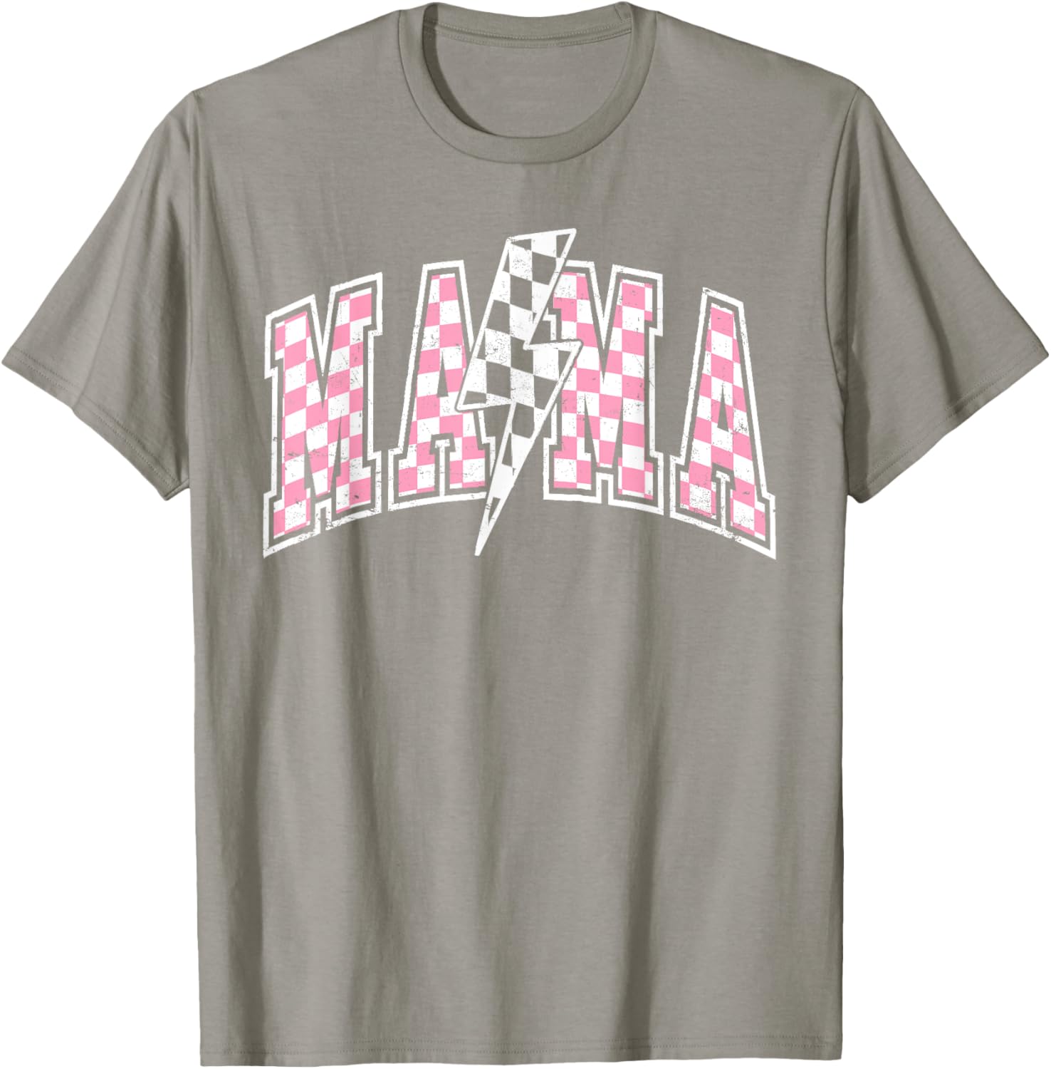 Mama Lightning Bolt Checkered Mom T-Shirt for Stylish Moms - 9
