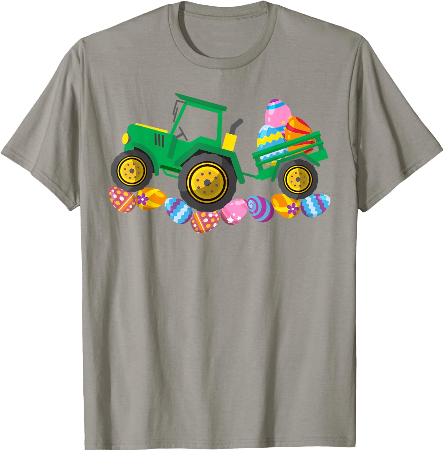 Easter Bunny Toddler T-Shirt for Boys and Girls with Farmer Tractor Eggs - 4