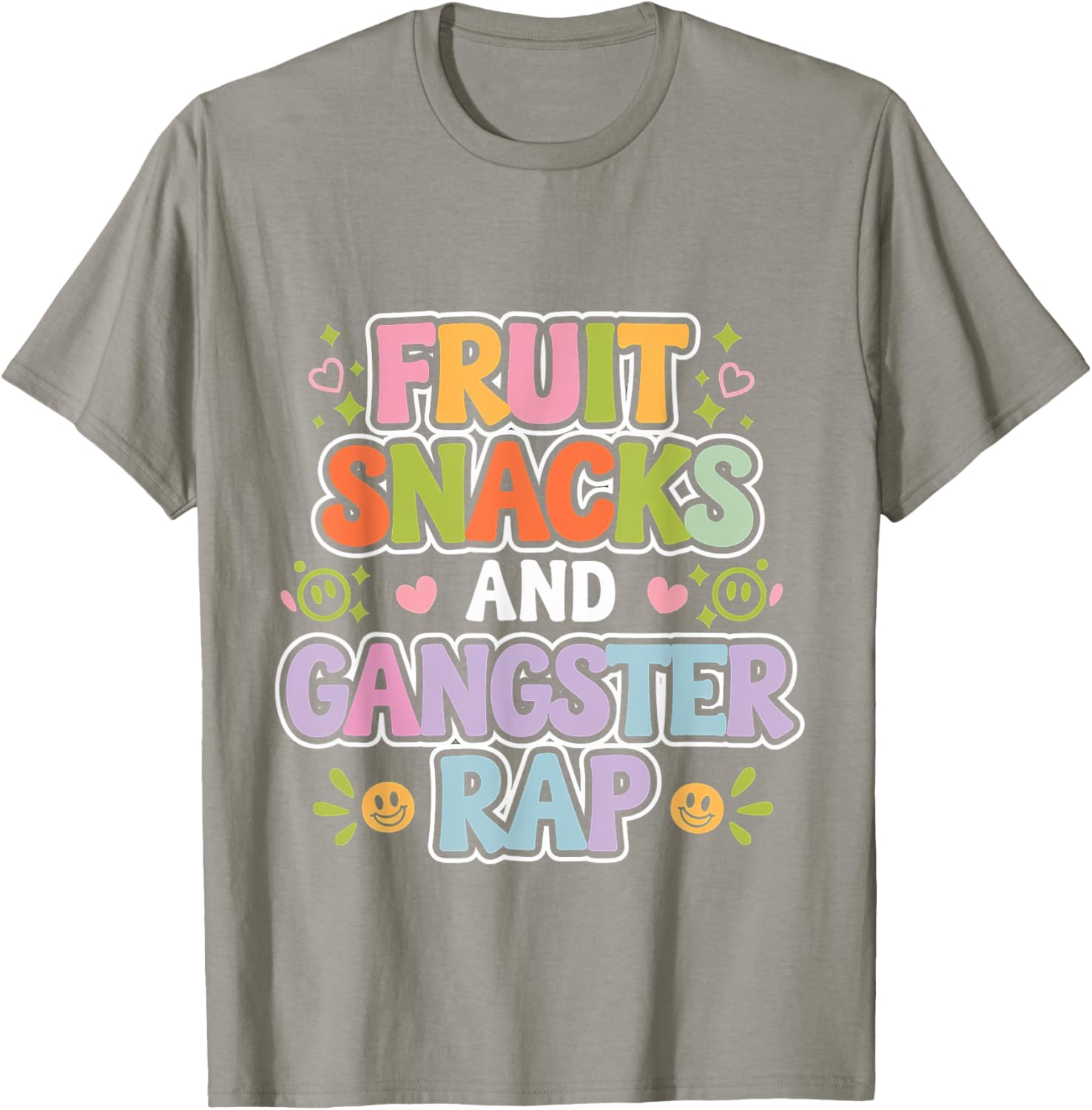 Fun Fruit Snacks and Gangster Rap Kid-Friendly Humor T-Shirt for Kids - 17