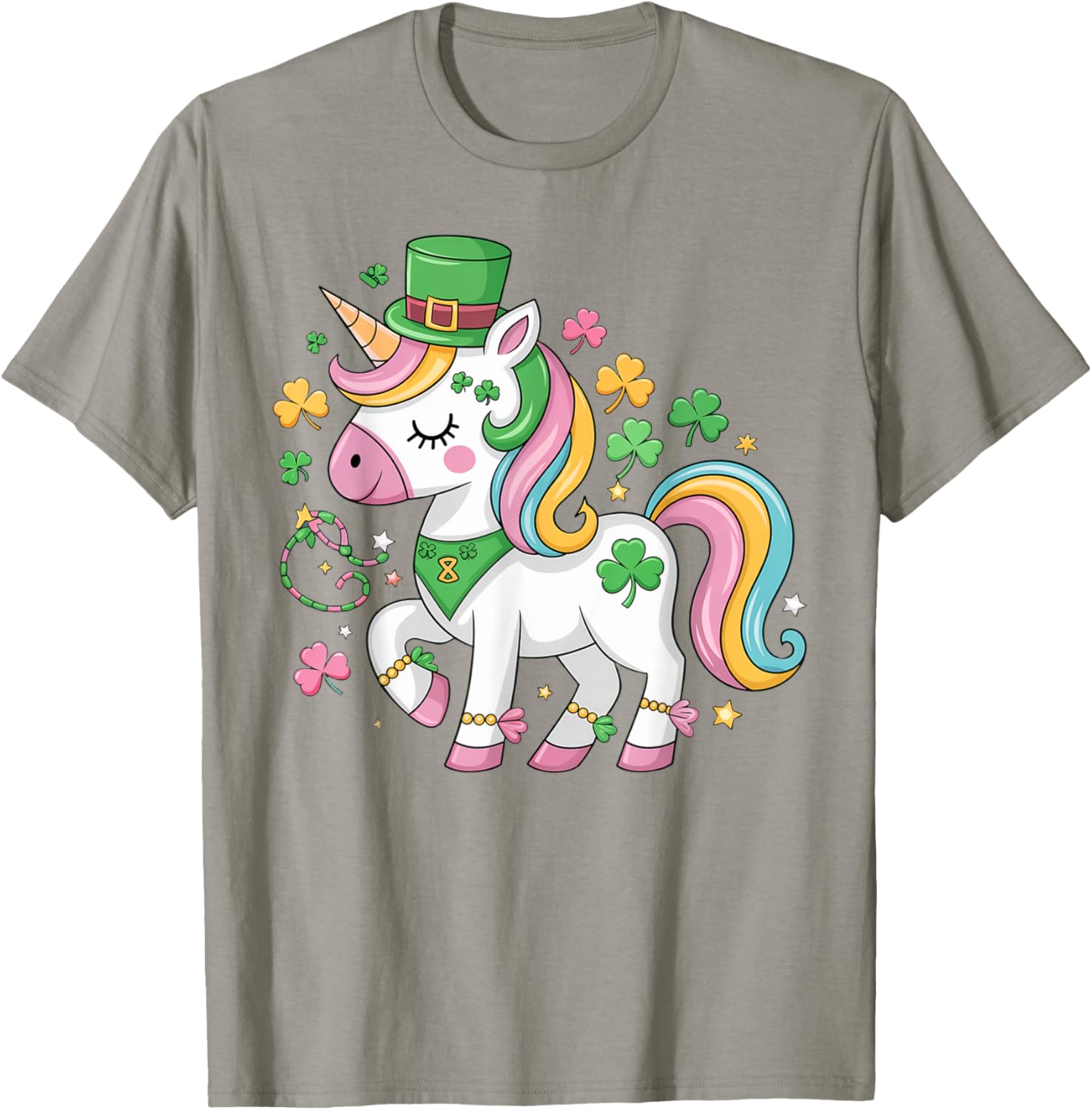 Cute Girls St Patricks Day Unicorn Shamrock Lepricorn T-Shirt for Kids - 4