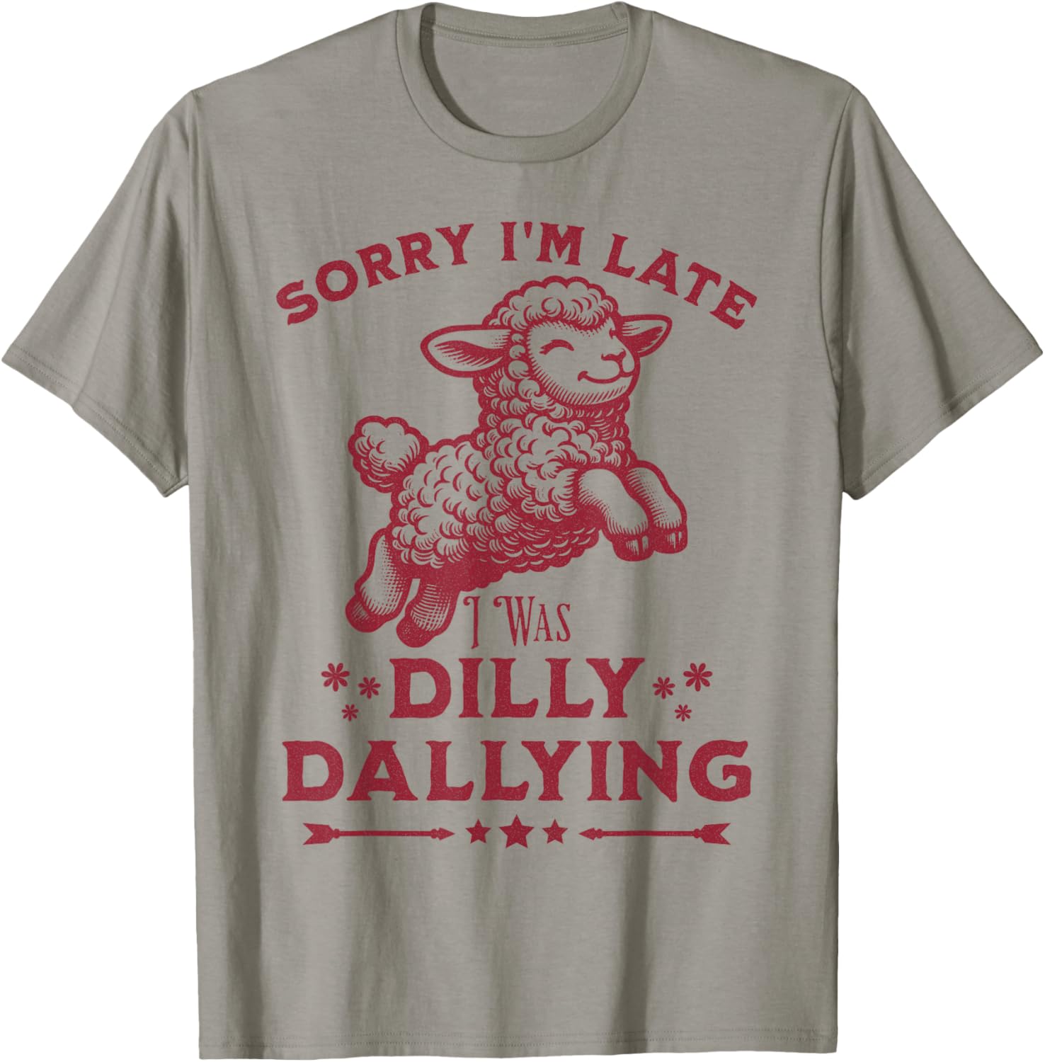 Cute Lamb Sorry I'm Late Dilly Dallying Baby T-Shirt for Kids - 3