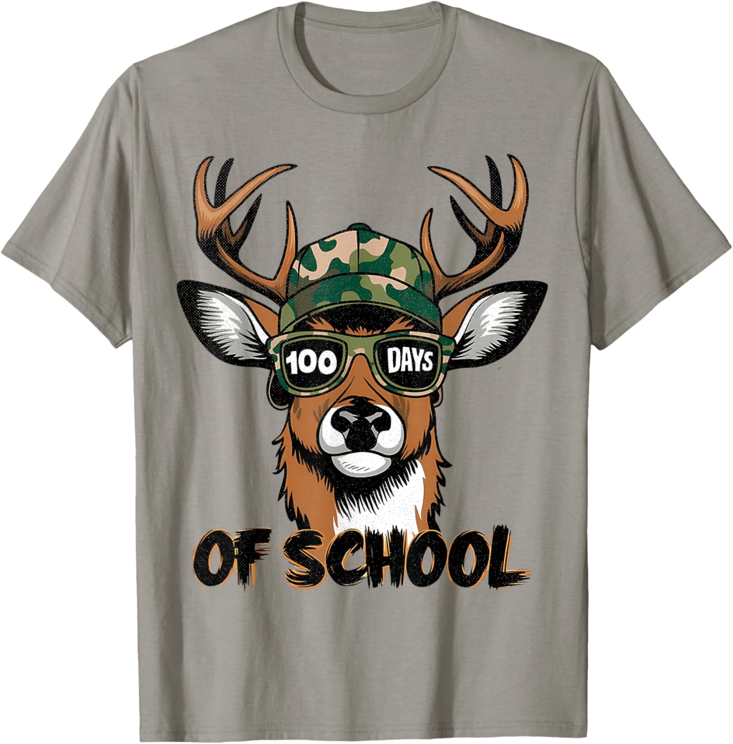 100 Days of School Deer Hunting T-Shirt for Kids Fun and Stylish - 3