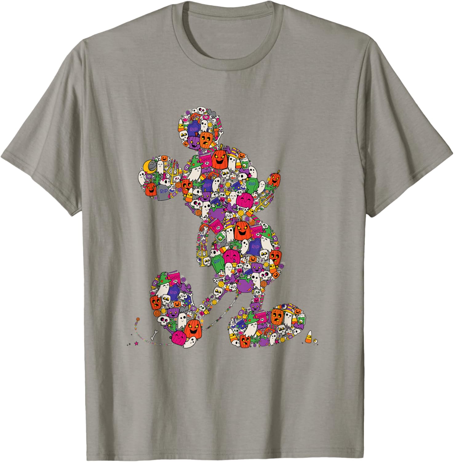 Cute Mickey Mouse Halloween T-Shirt Spooky Silhouette for Kids and Adults - 1