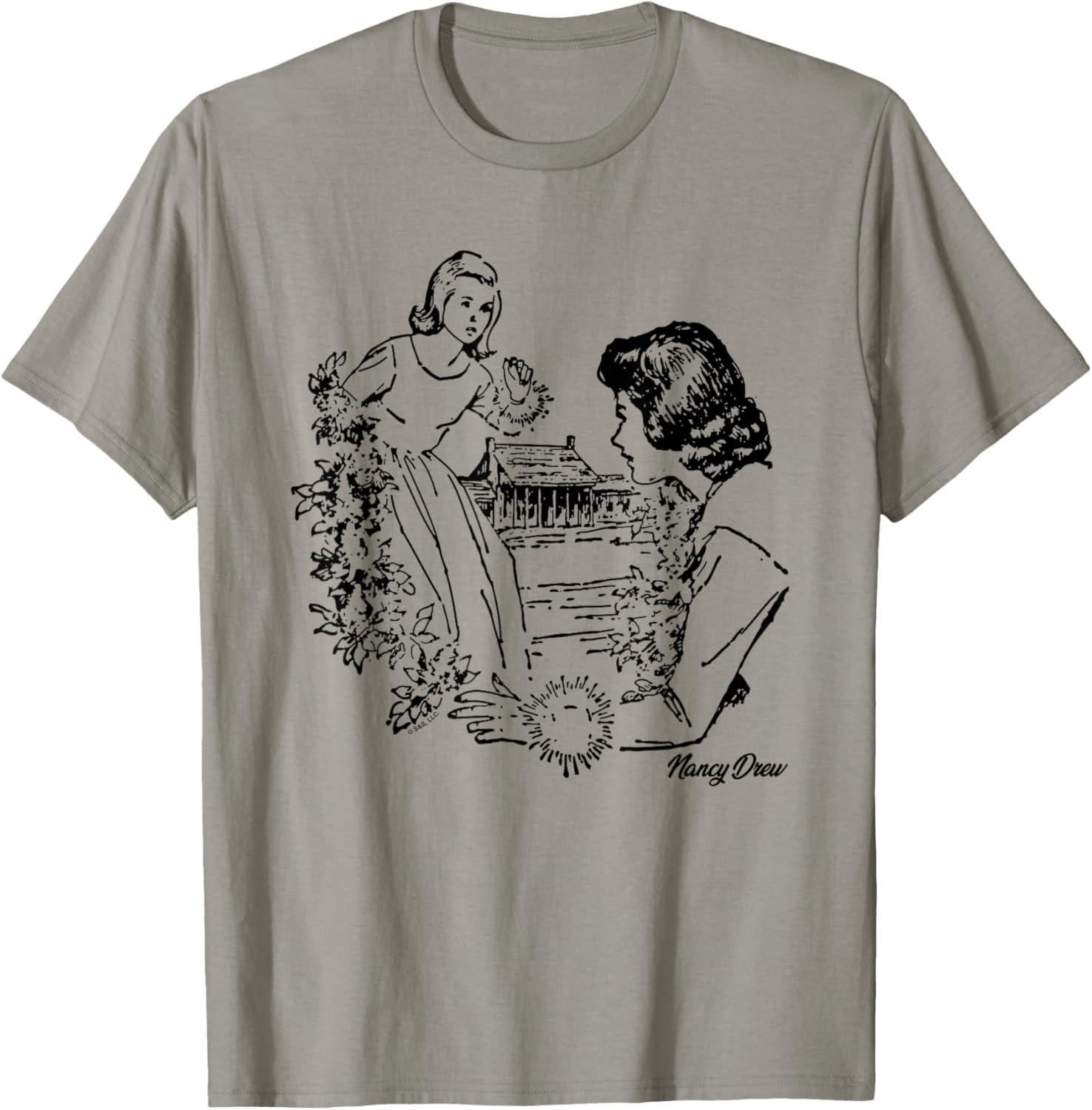 Nancy Drew Garden Illustration T-Shirt - Chic and Stylish Women's Apparel - 3