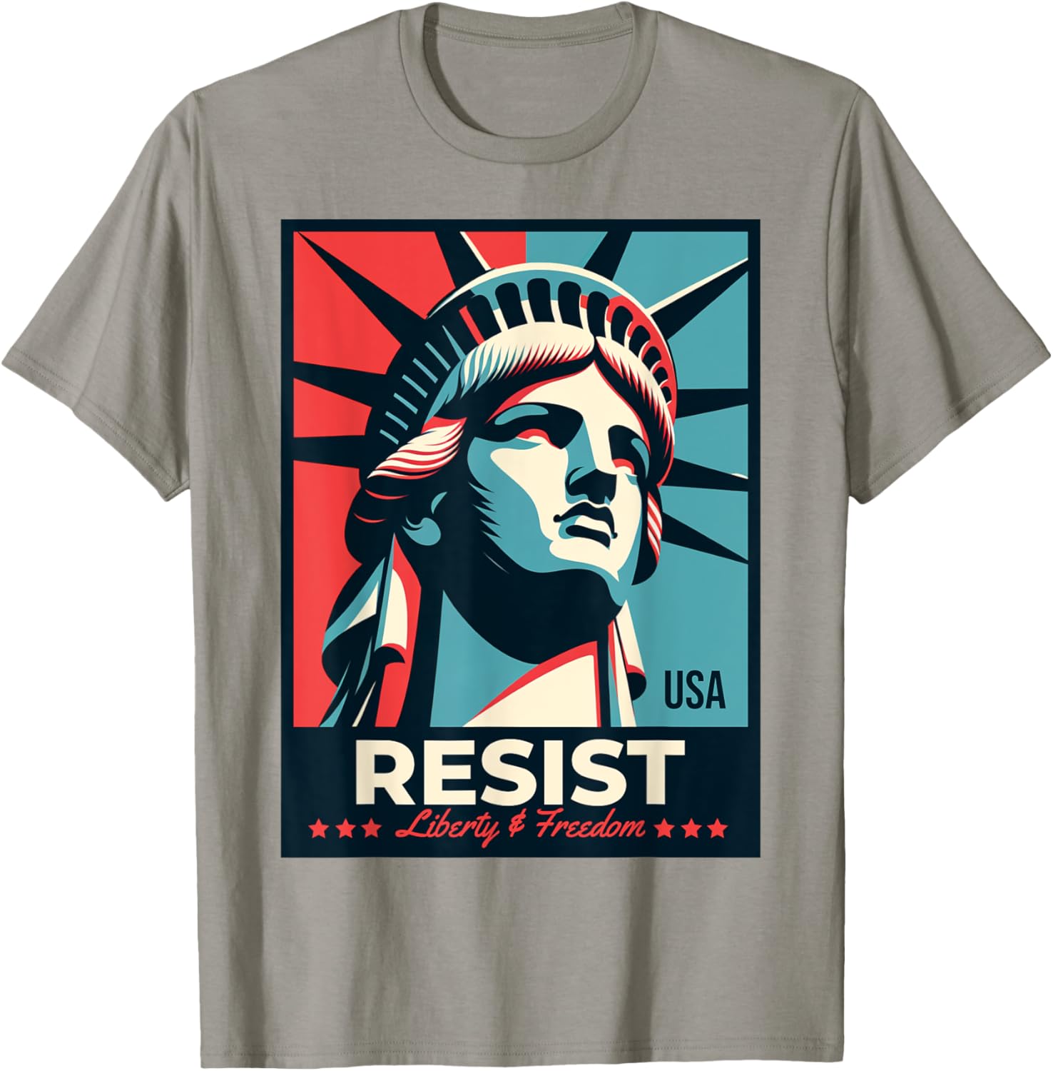 Resist T-Shirt with Statue of Liberty Design - Stylish Activist Apparel - 3
