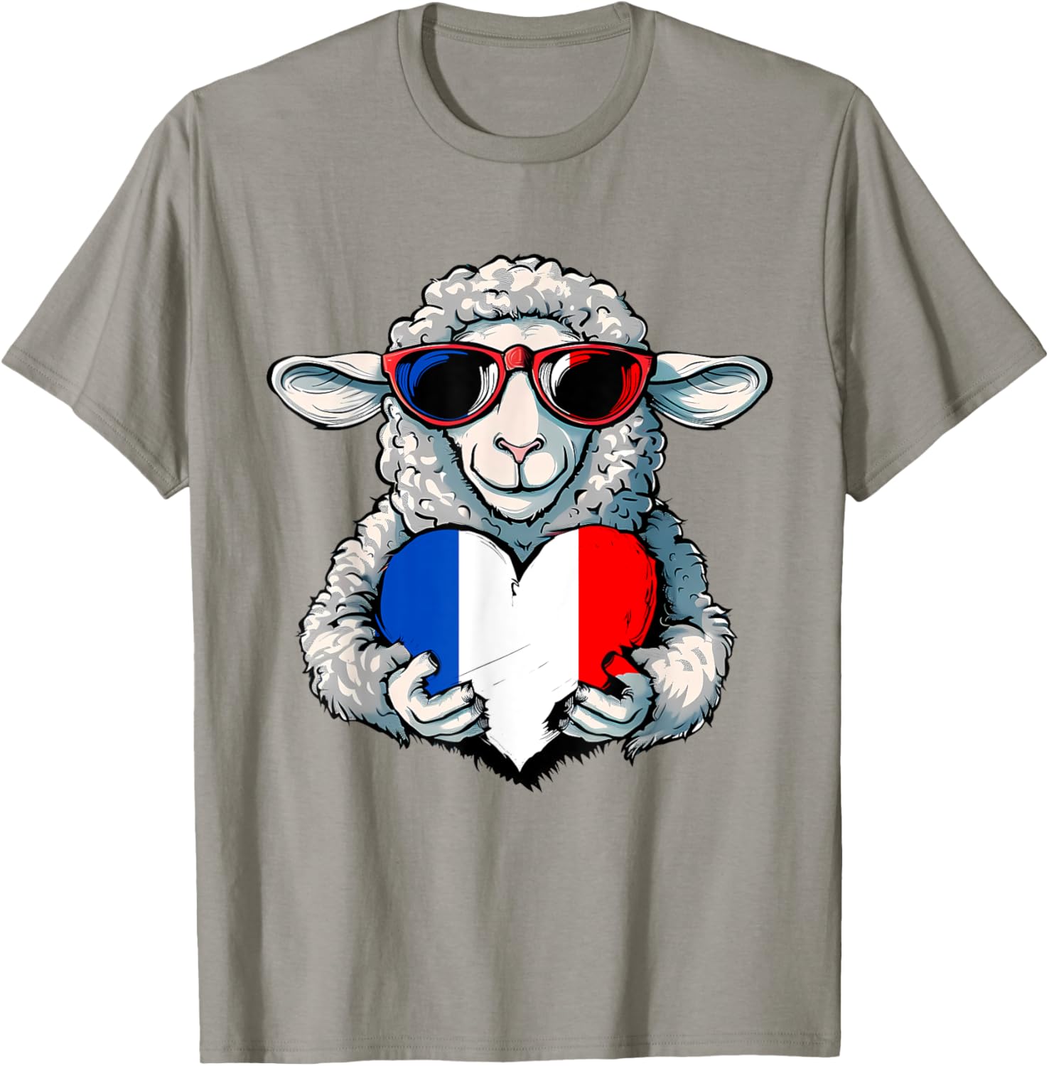 French Pride T-Shirt with France Flag and Sheep Design for Stylish Wear - 29