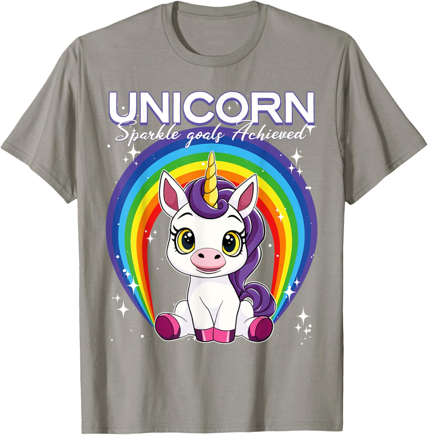 Unicorn Sparkle Goals Achieved T-Shirt for Dreamers and Believers - 7