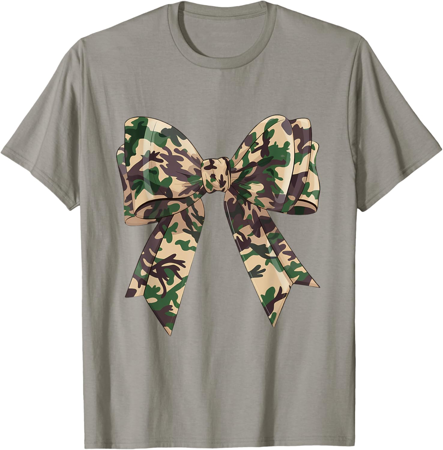 Chic Camouflage Bow Coquette T-Shirt for Hunting Women and Girls - 16