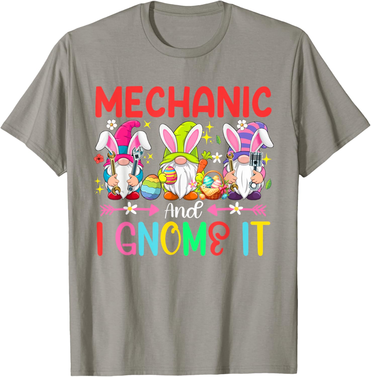 Funny Mechanic and Gnomes Easter Job Team T-Shirt for Gnome Lovers - 2