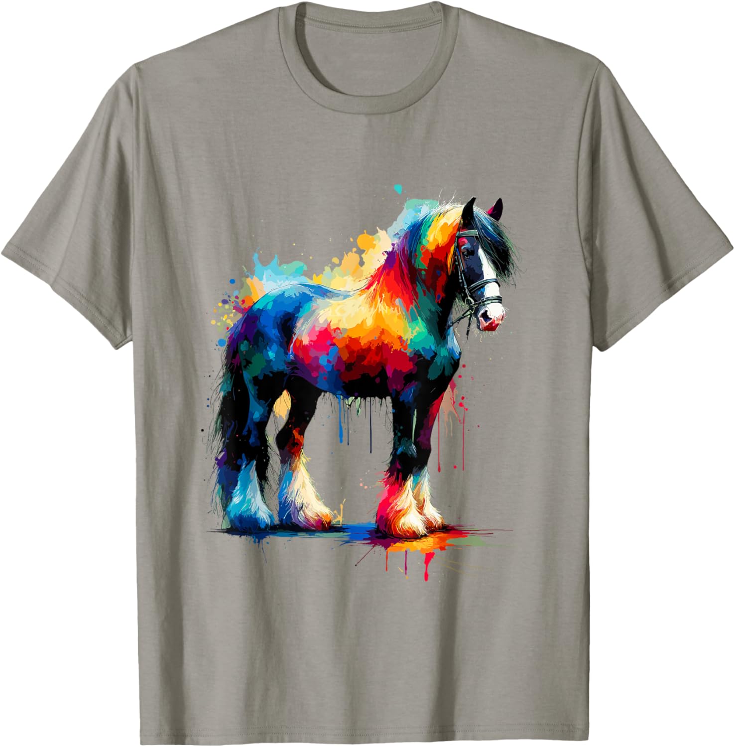 Splash Art Gypsy Vanner Horse T-Shirt for Equestrian Lovers - 18