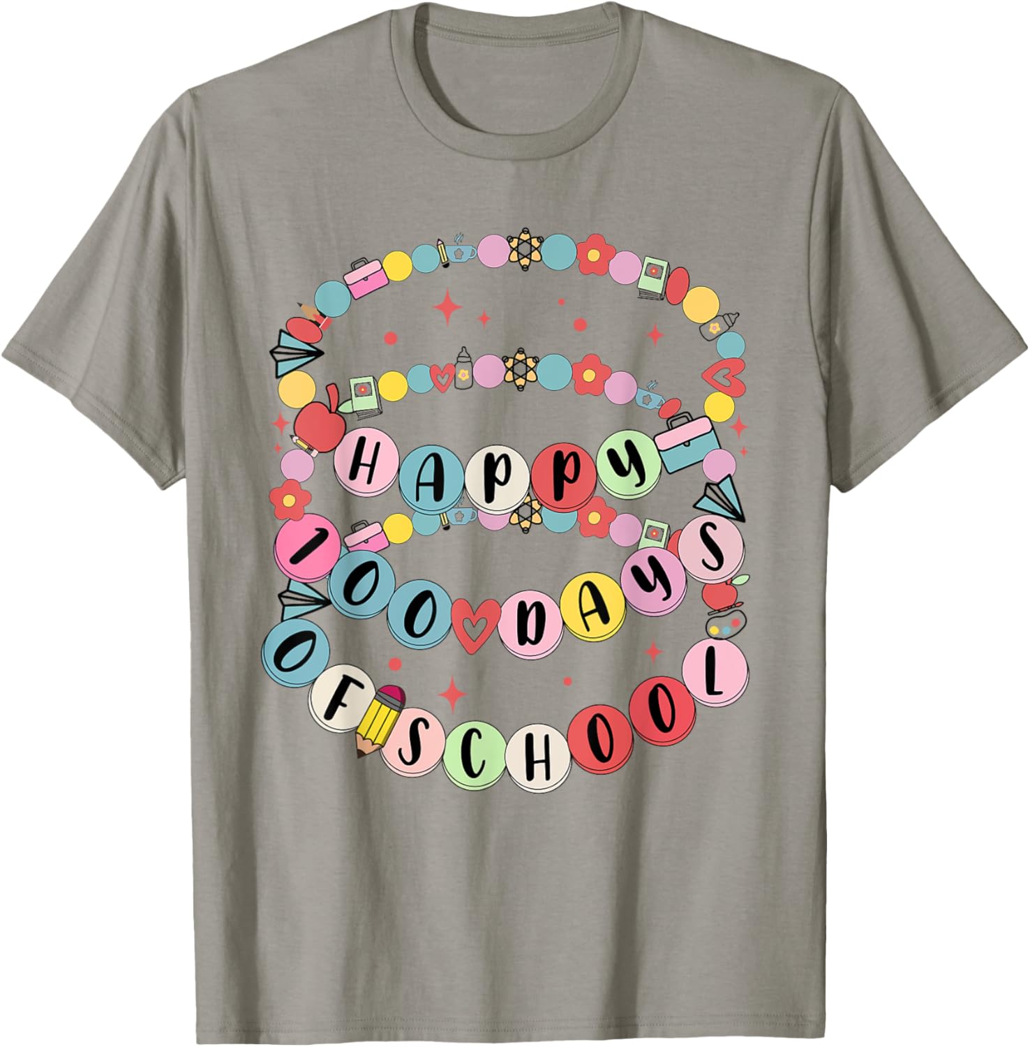 Cute Little Girl 100 Days Of School Friendship Bracelet T-Shirt - 6
