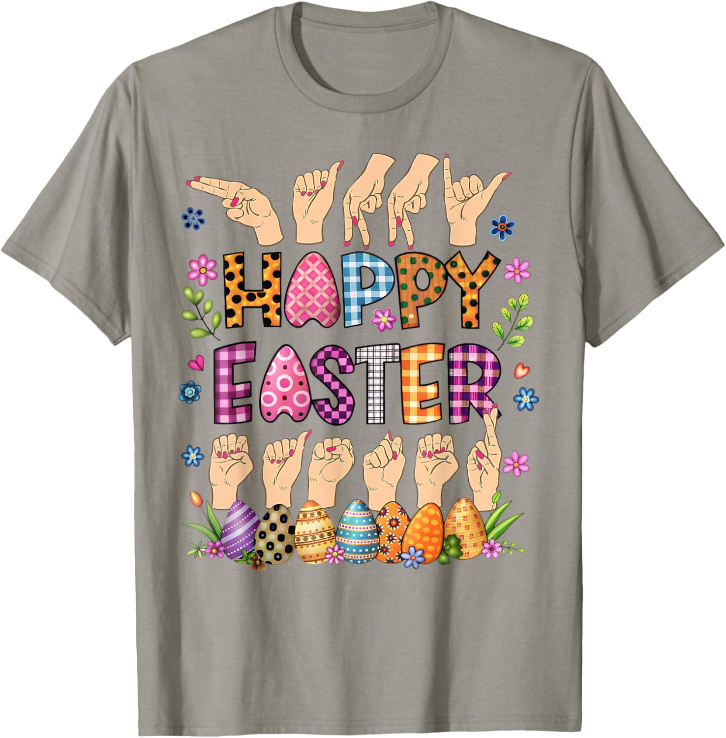 Happy Easter Eggs ASL Teacher T-Shirt for Fun Celebrations - 27