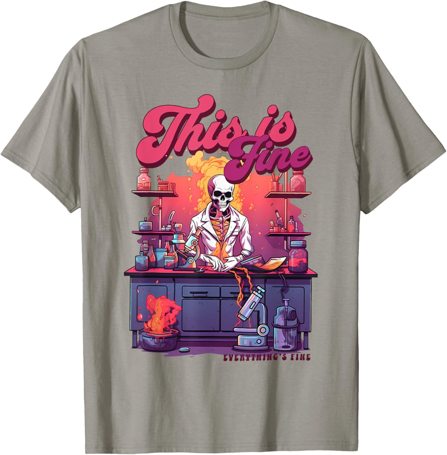 Funny Skeleton Microbiology Laboratory T-Shirt for Lab Techs - 14