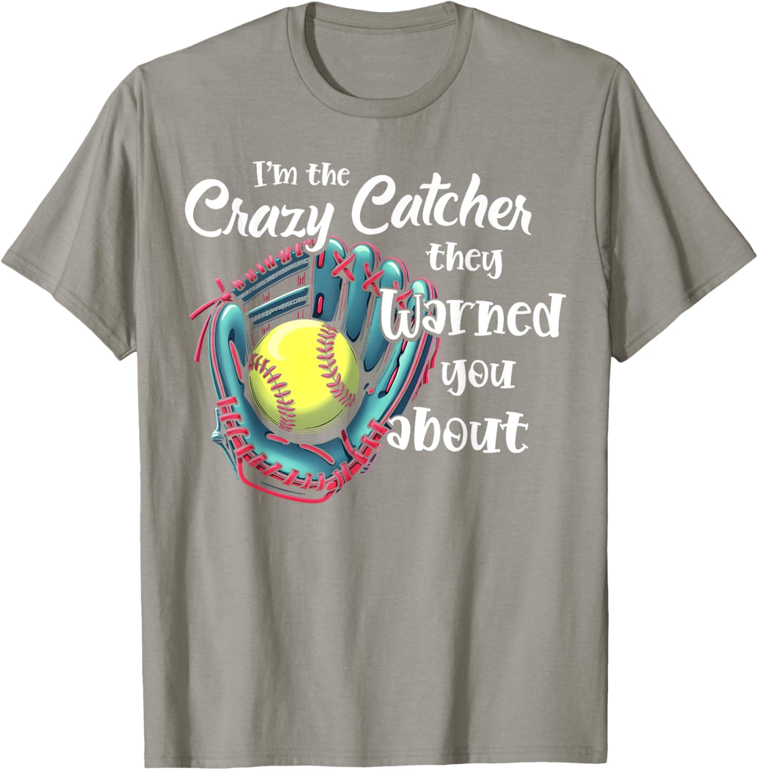 Funny Softball Glove T-Shirt for Girls Game Day Sports Apparel - 1