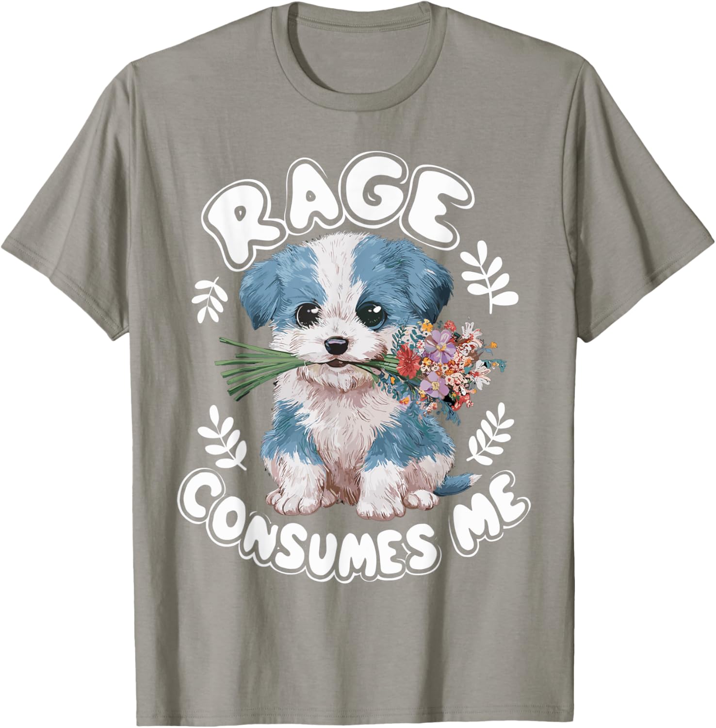 Cute Puppy Rage Cat Meme T-Shirt for Men and Women - Funny Gift Idea - 6