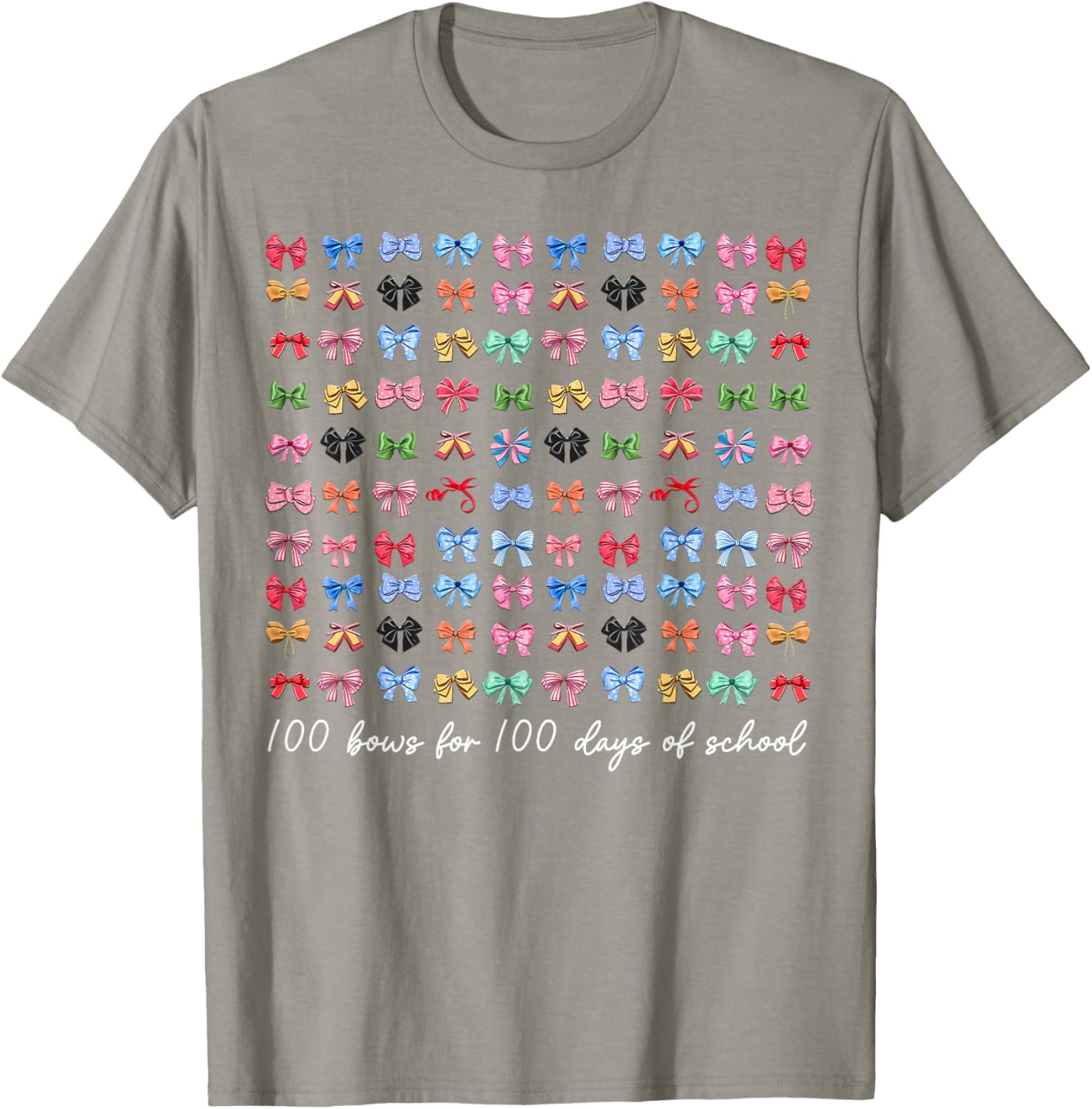100 Bows For 100 Days Of School T-Shirt for Teachers and Kids - 27