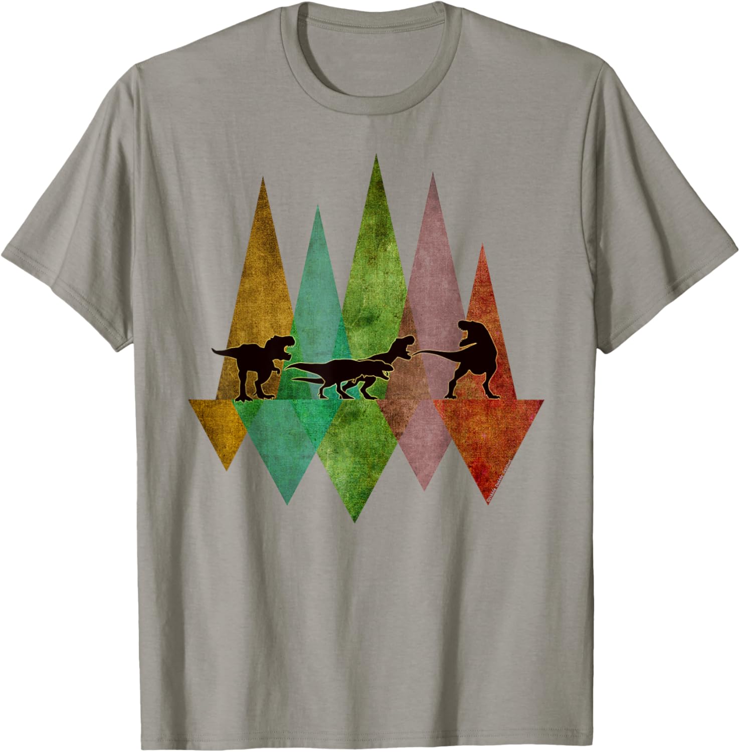 Cute T-Rex Dinosaur March Geometric Scene T-Shirt for Kids - 7