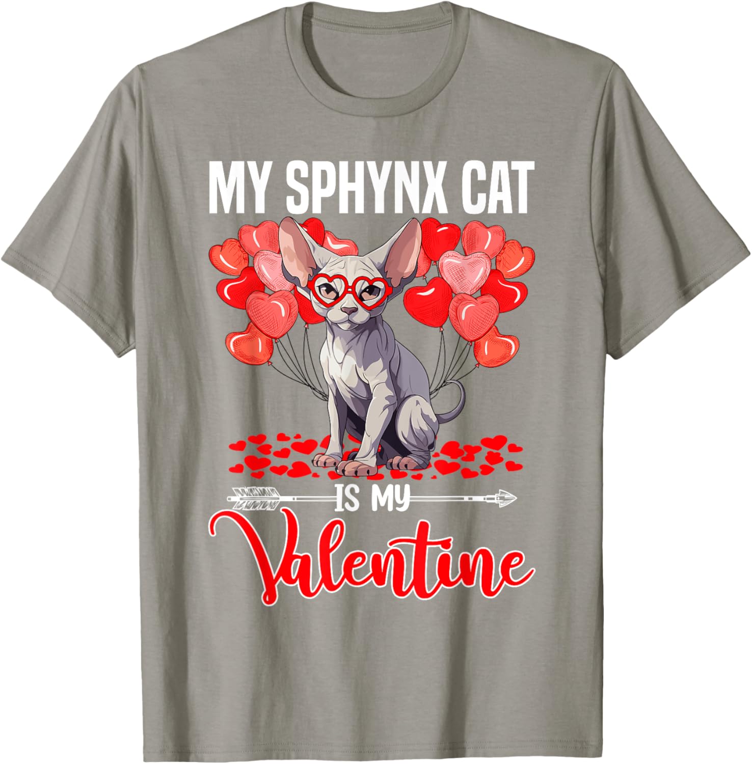 Cute Sphynx Cat Valentine T-Shirt for Boys and Girls - Perfect Gift! - 27