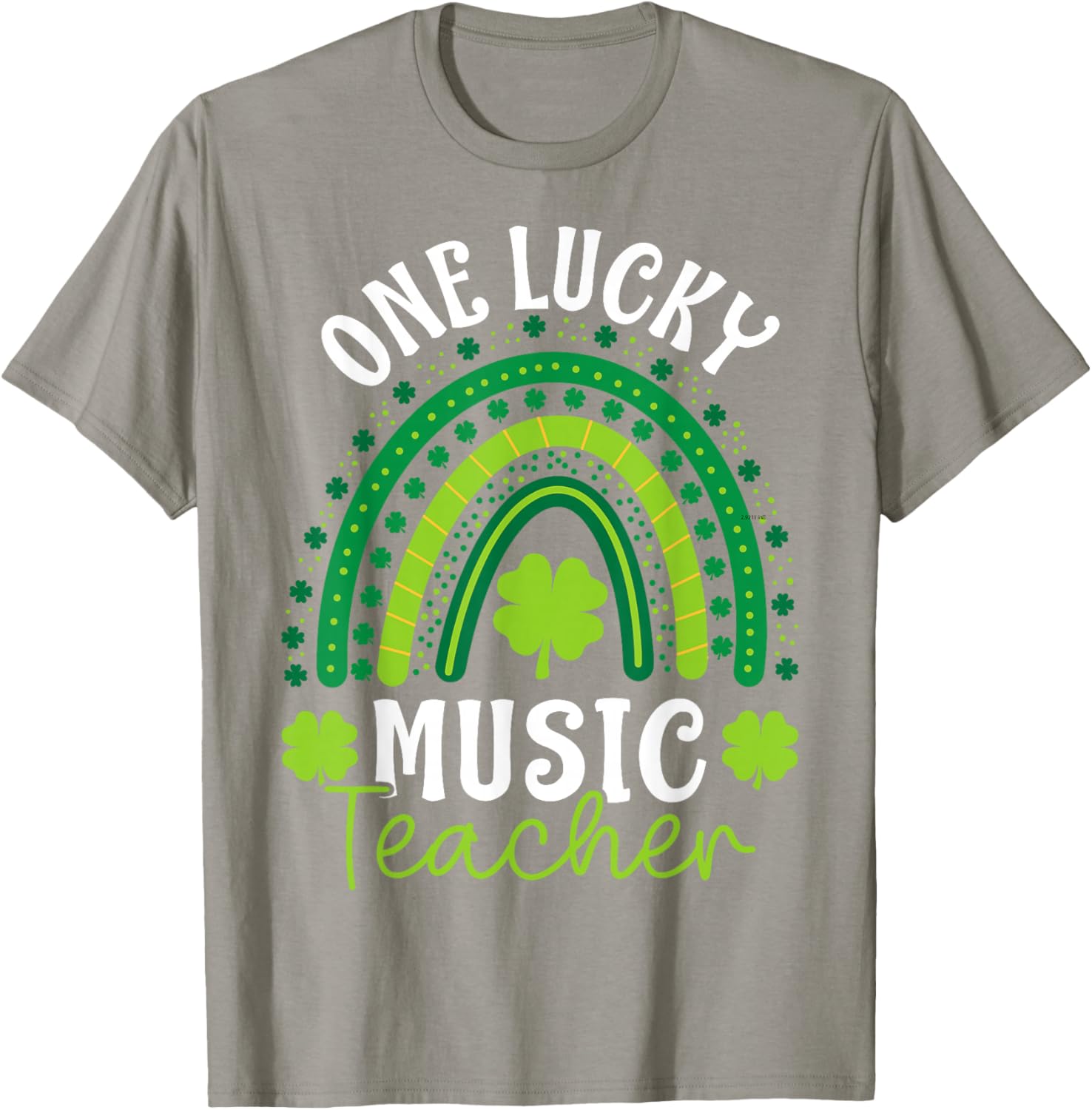 One Lucky Music Teacher Rainbow Shamrock T-Shirt for St Patrick's Day - 13
