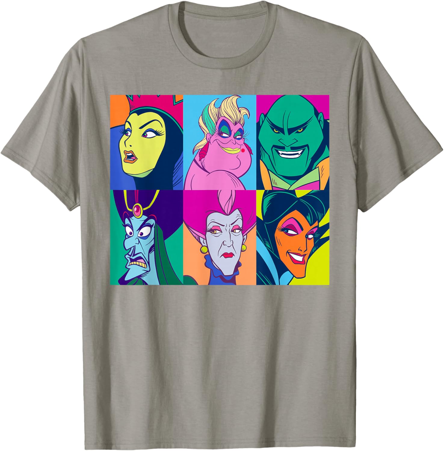 Disney Villains Retro Color Grid T-Shirt for Fans of Classic Characters - 15
