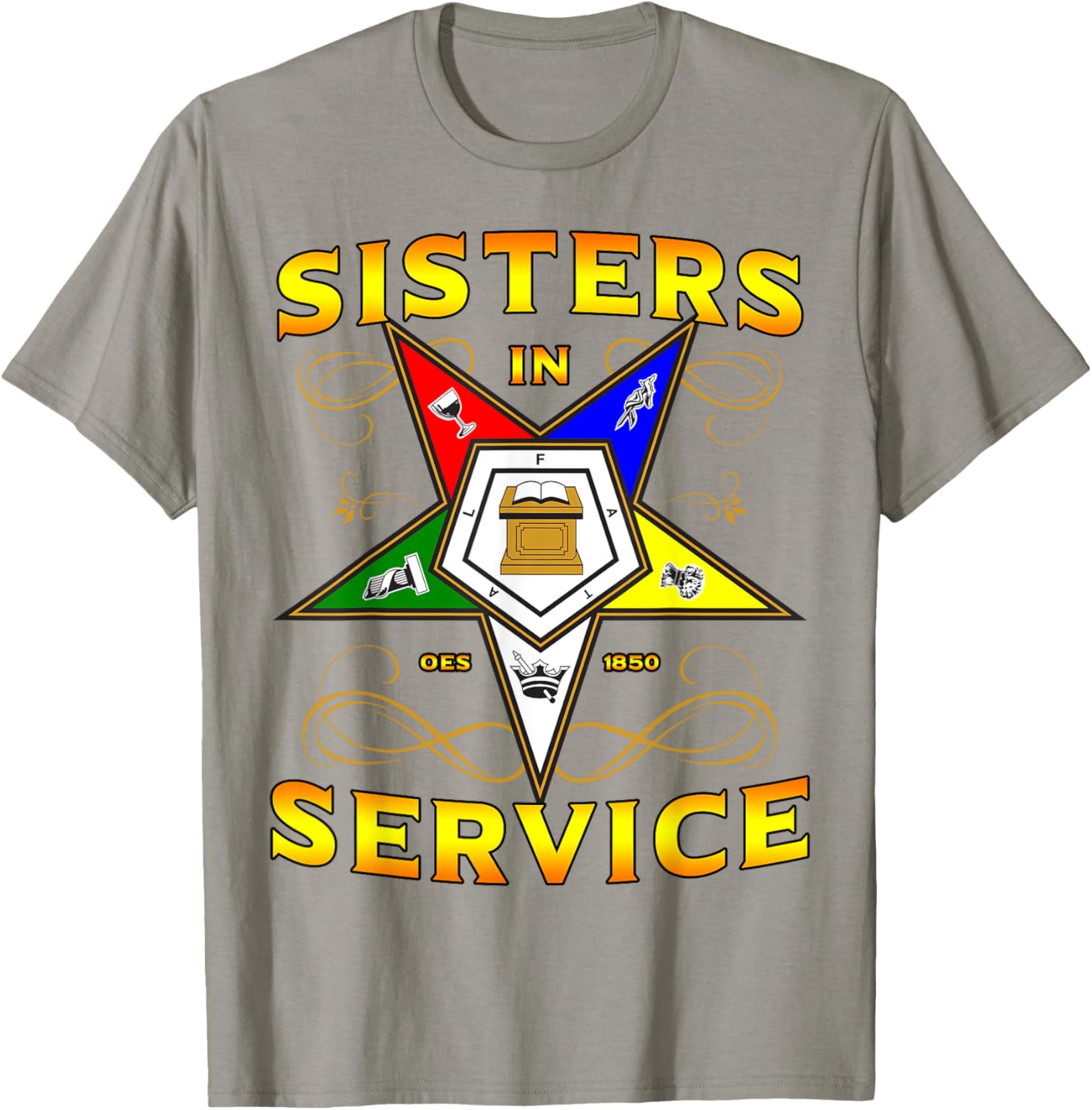 Sisters in Service OES 1850 Order of the Eastern Star T-Shirt for Women - 9