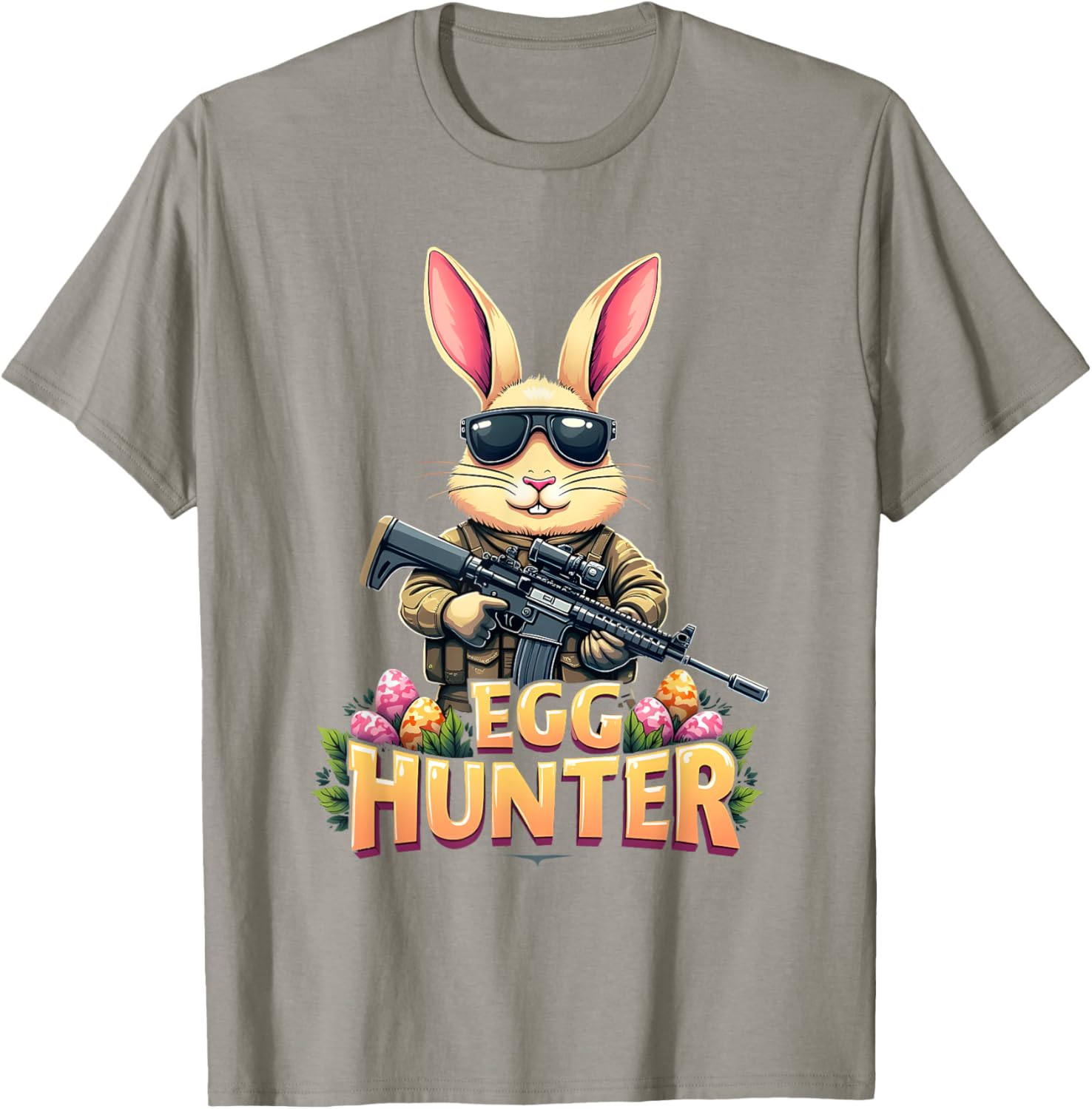 Cute Easter Egg Hunter Boys T-Shirt Featuring Deer Bunny Design - 24