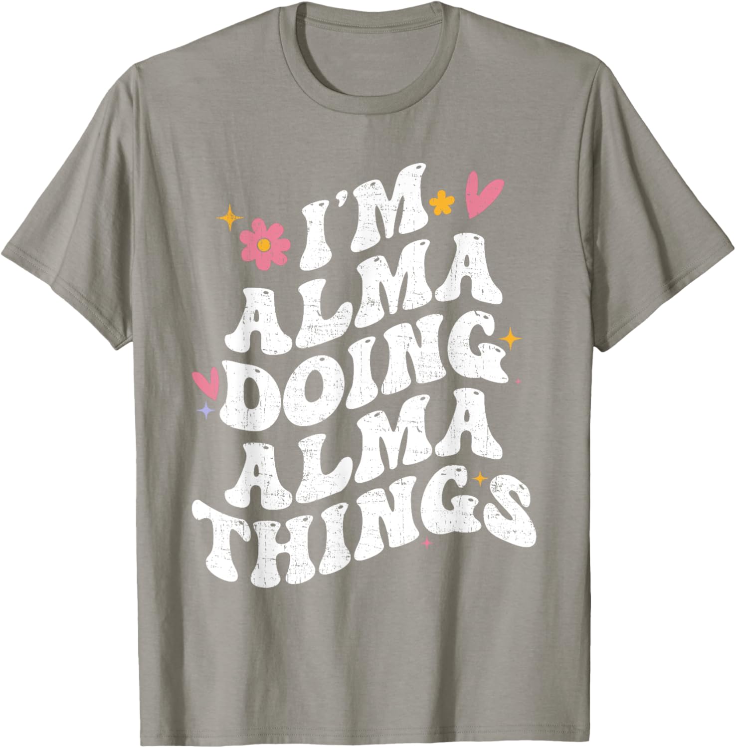 Personalized Retro Groovy I'm Alma Doing Alma Things T-Shirt - 8