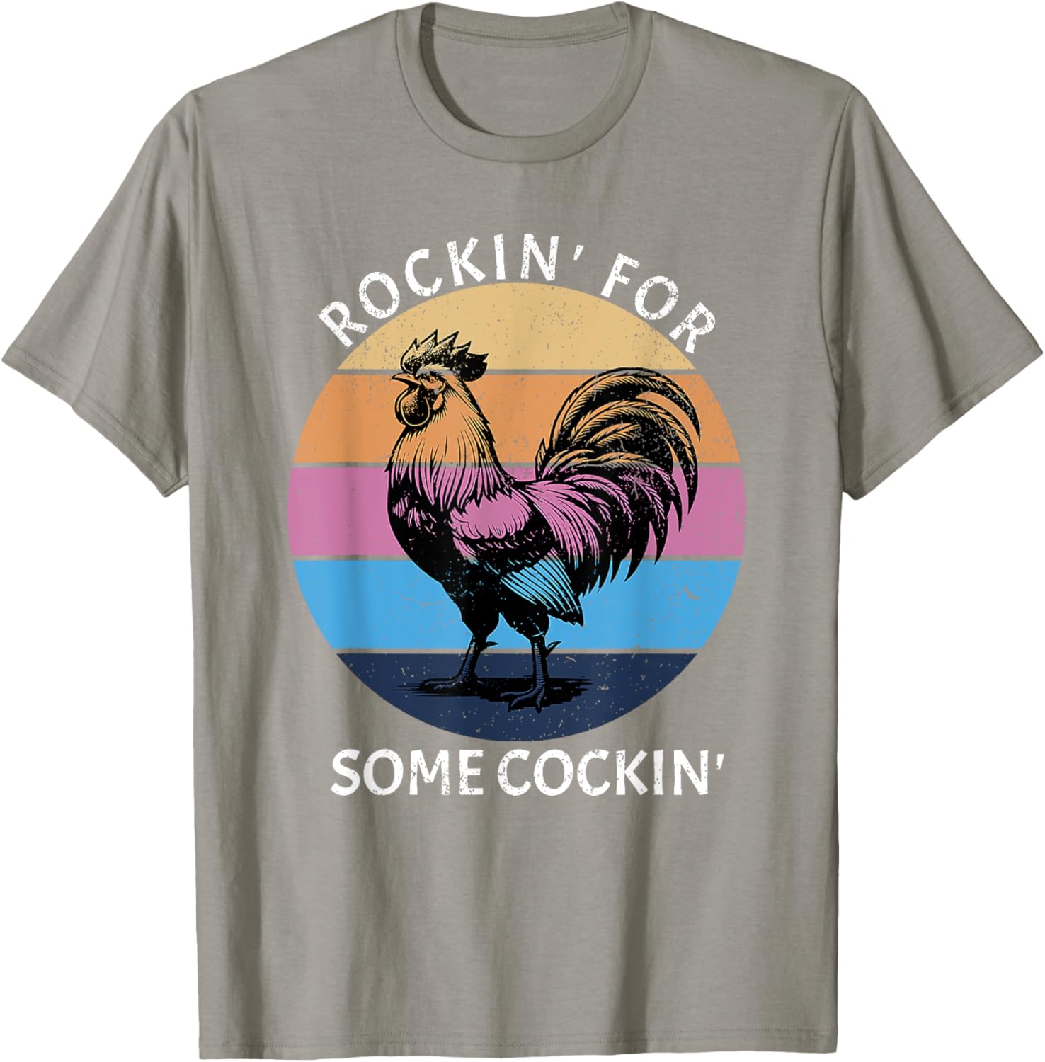 Funny Rockin Chicken T-Shirt for Lively & Fun-Casual Outfits - 3