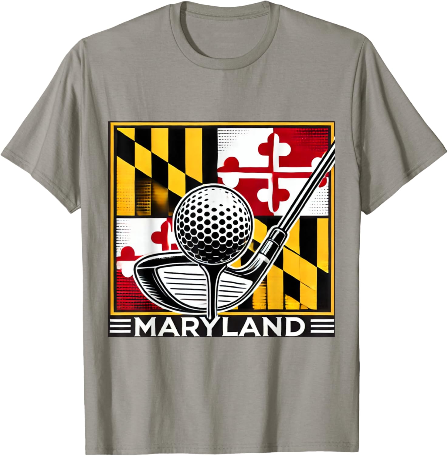 Maryland Golf Design Tee with State Flag and Club Artwork for Golf Lovers - 1
