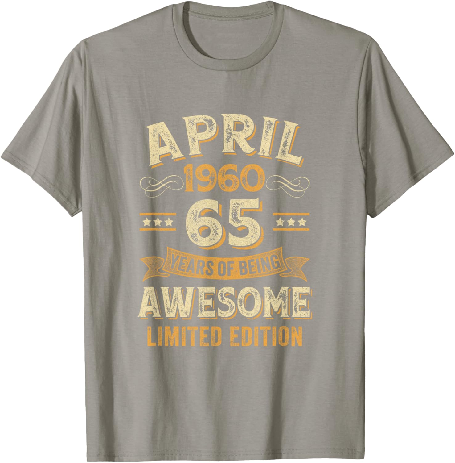Vintage 65th Birthday T-Shirt Awesome April 1960 Design for Celebrations - 9