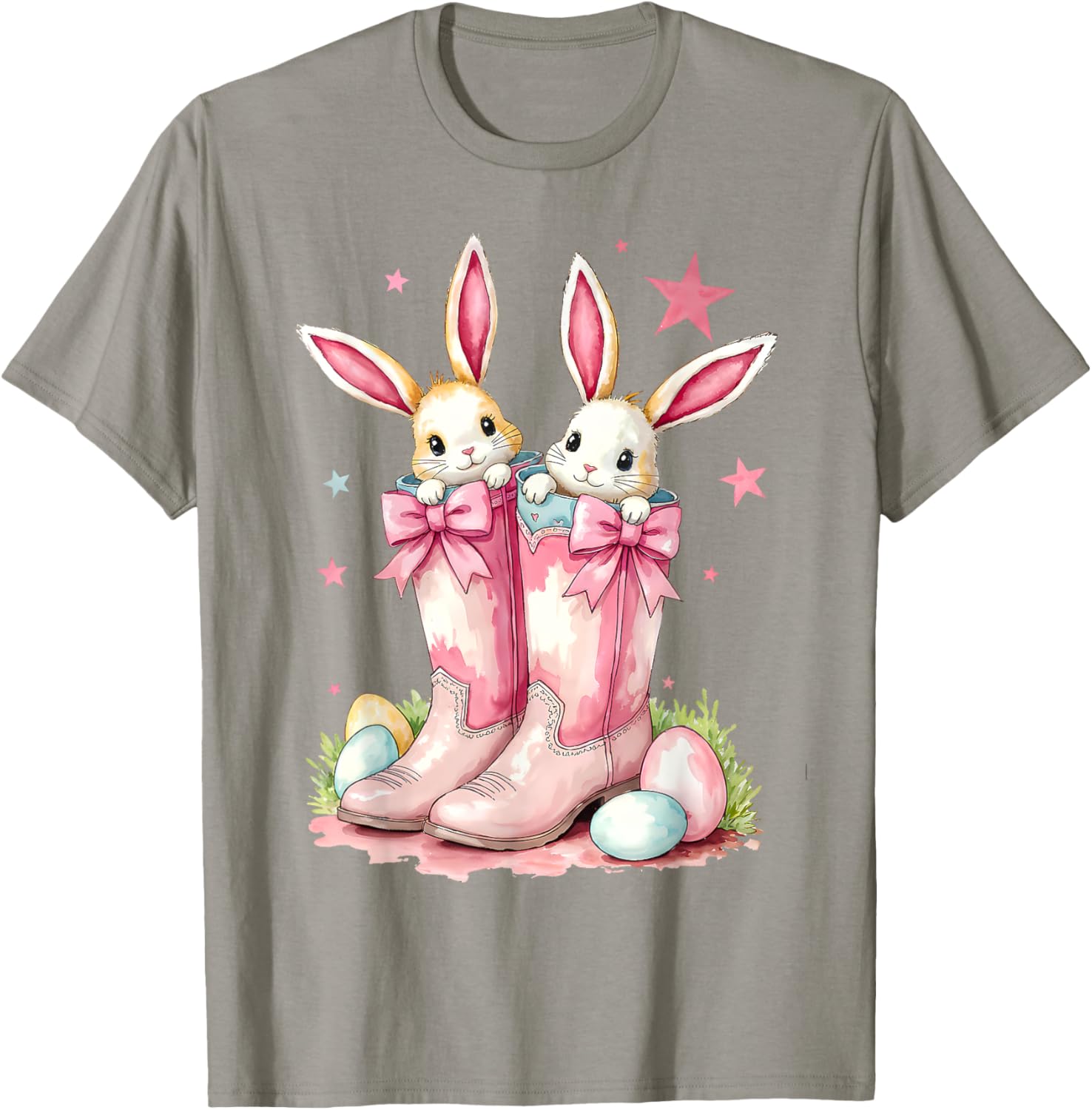 Howdy Easter Western Bunny Cowboy Boots T-Shirt for Fun Festivities - 4