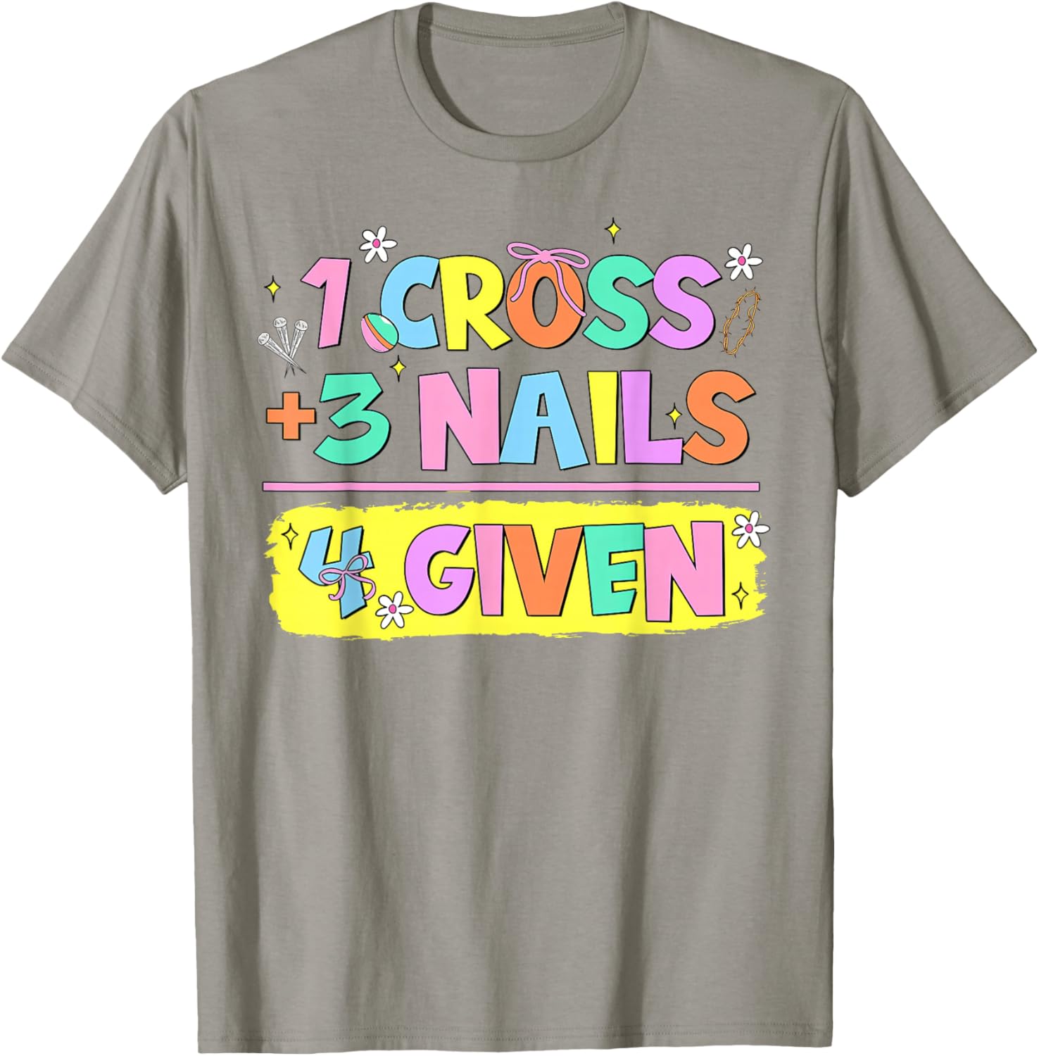 Happy Easter Christian T-Shirt with Cross and Nails Design for Believers - 3
