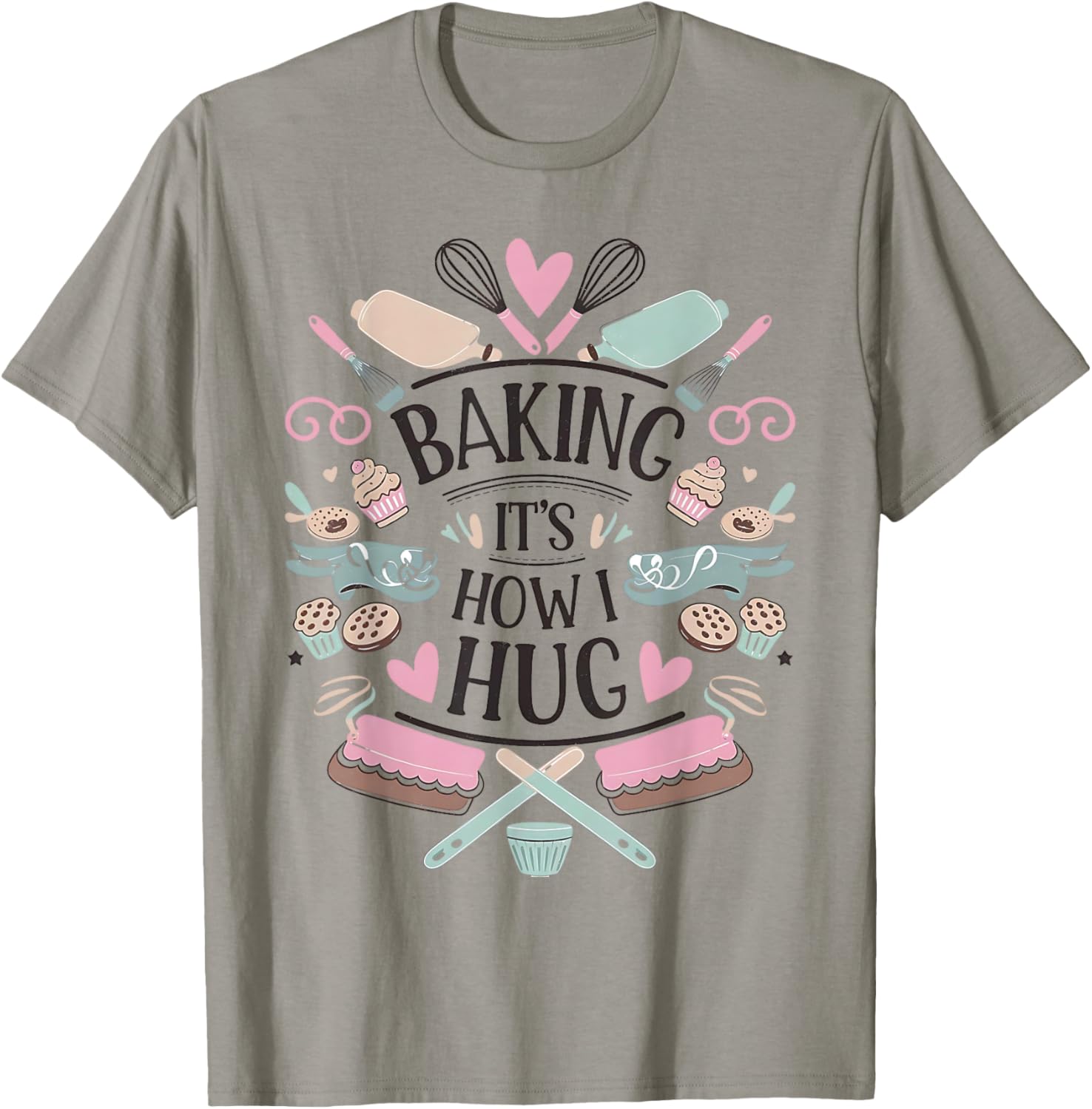 Cozy Kitchen Creations Funny Baker T-Shirt Grey Unisex Short Sleeve Size Small - 4